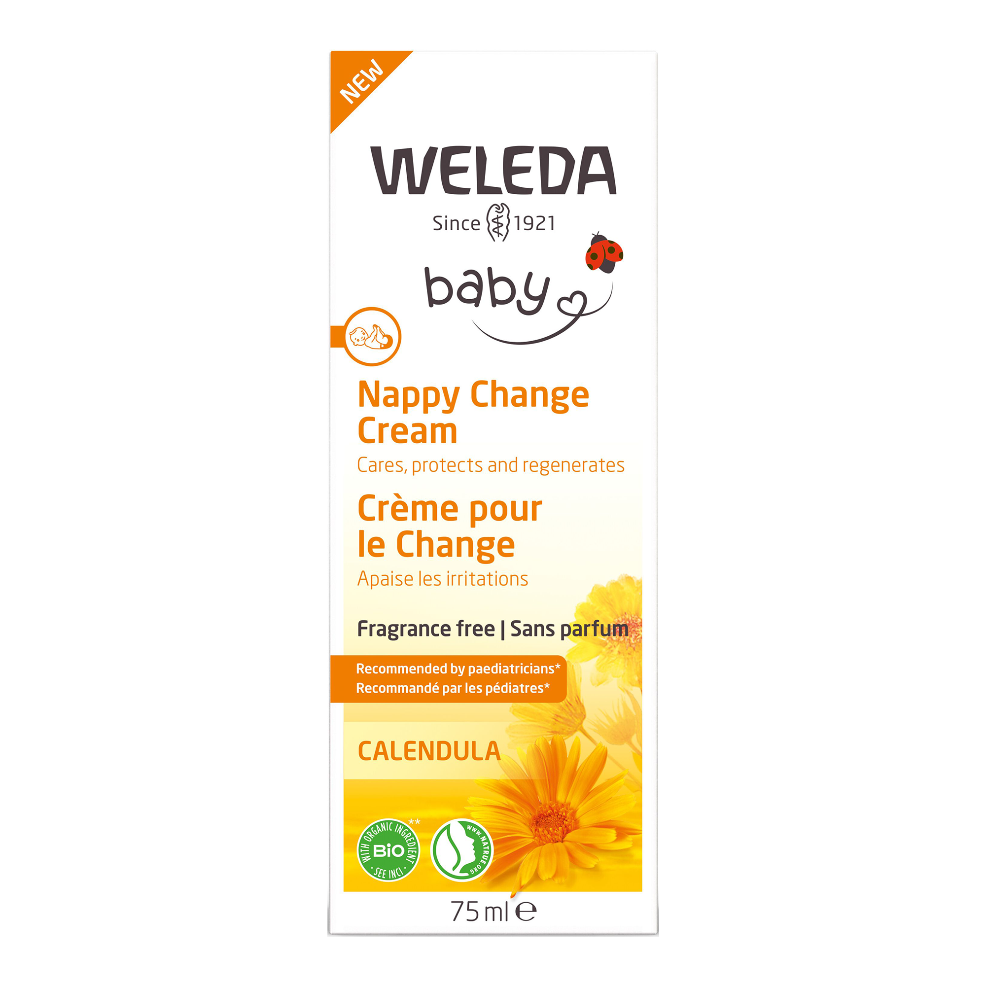 Weleda Calendula Nappy Change Cream Fragrance Free 75ml NZ Adore
