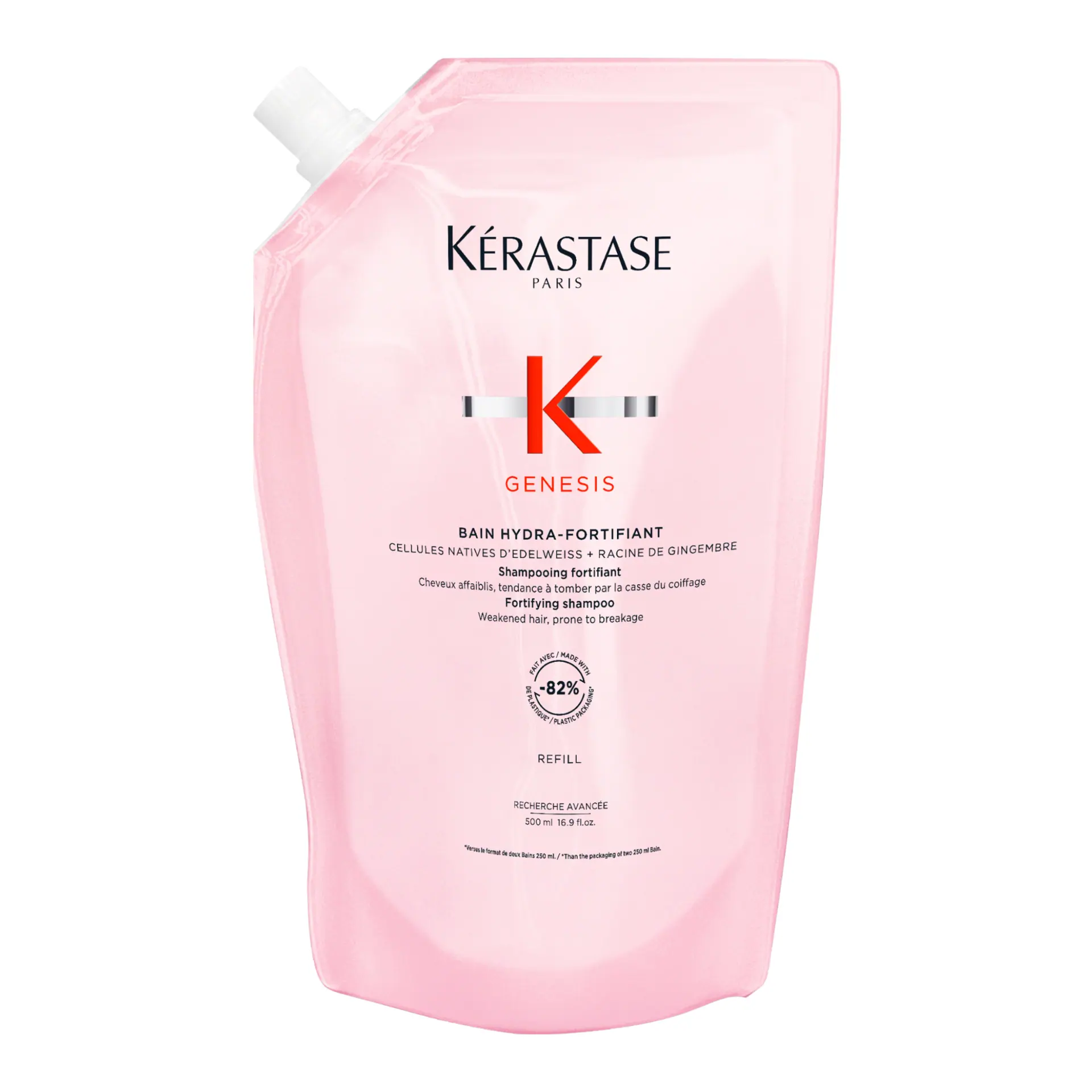 Kérastase Genesis Bain Hydro-Fortifiant Refill Shampoo Pouch For Weakened Hair Prone To Breakage 500