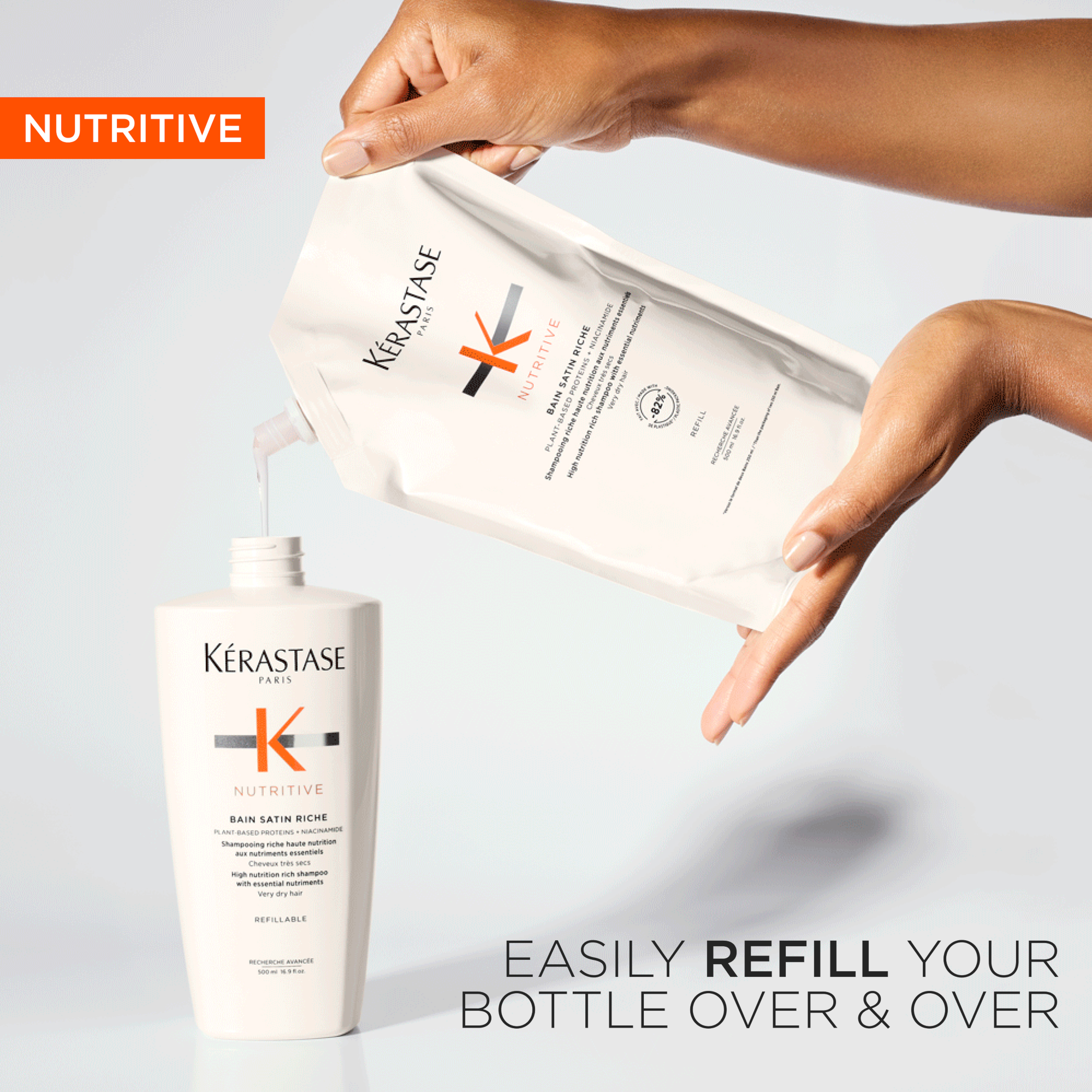 Kérastase Nutritive Bain Satin Riche Refill Shampoo Pouch For Very Dry Hair 500ml