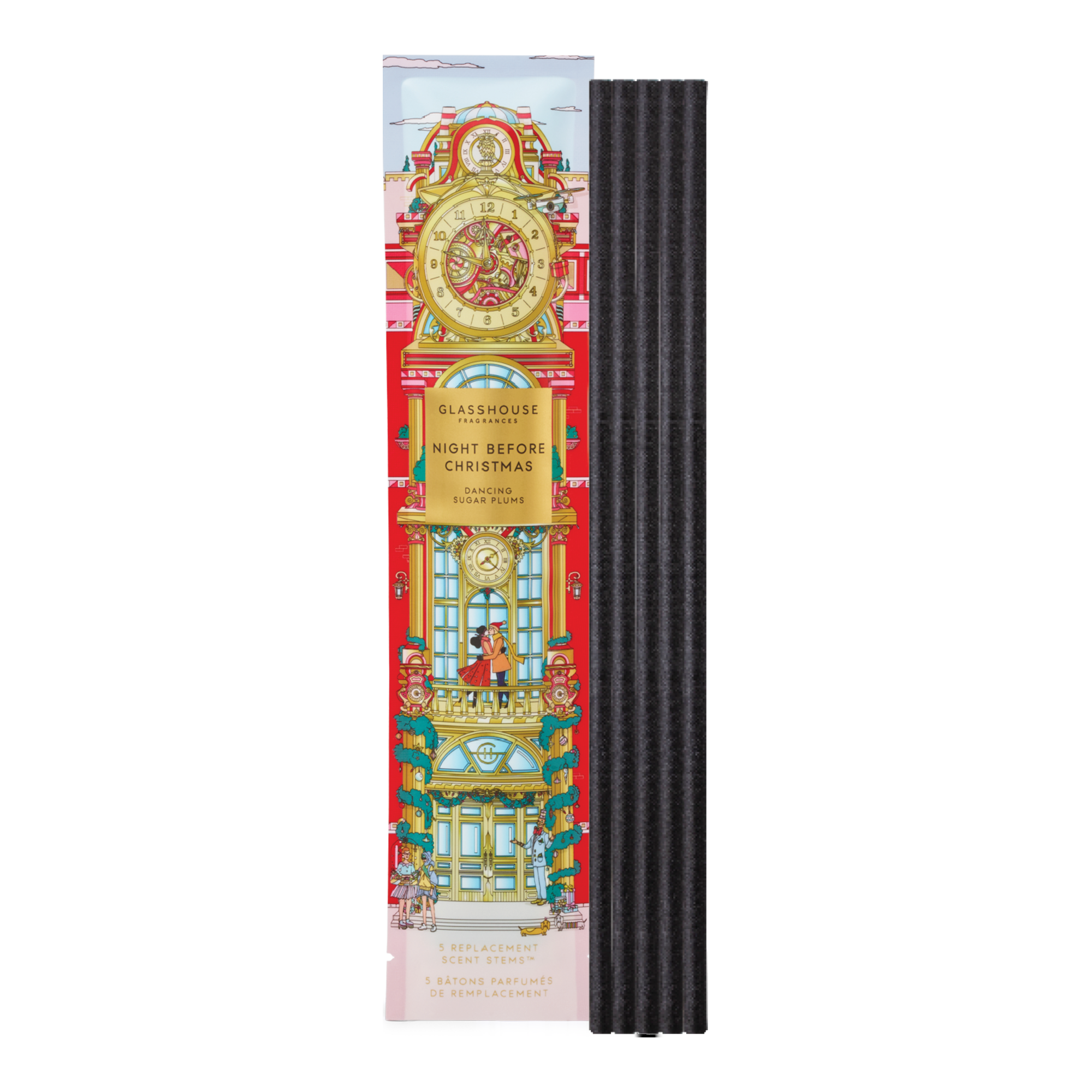 Glasshouse Fragrances 5 Replacement Scent Stems - Christmas - Night Before Christmas