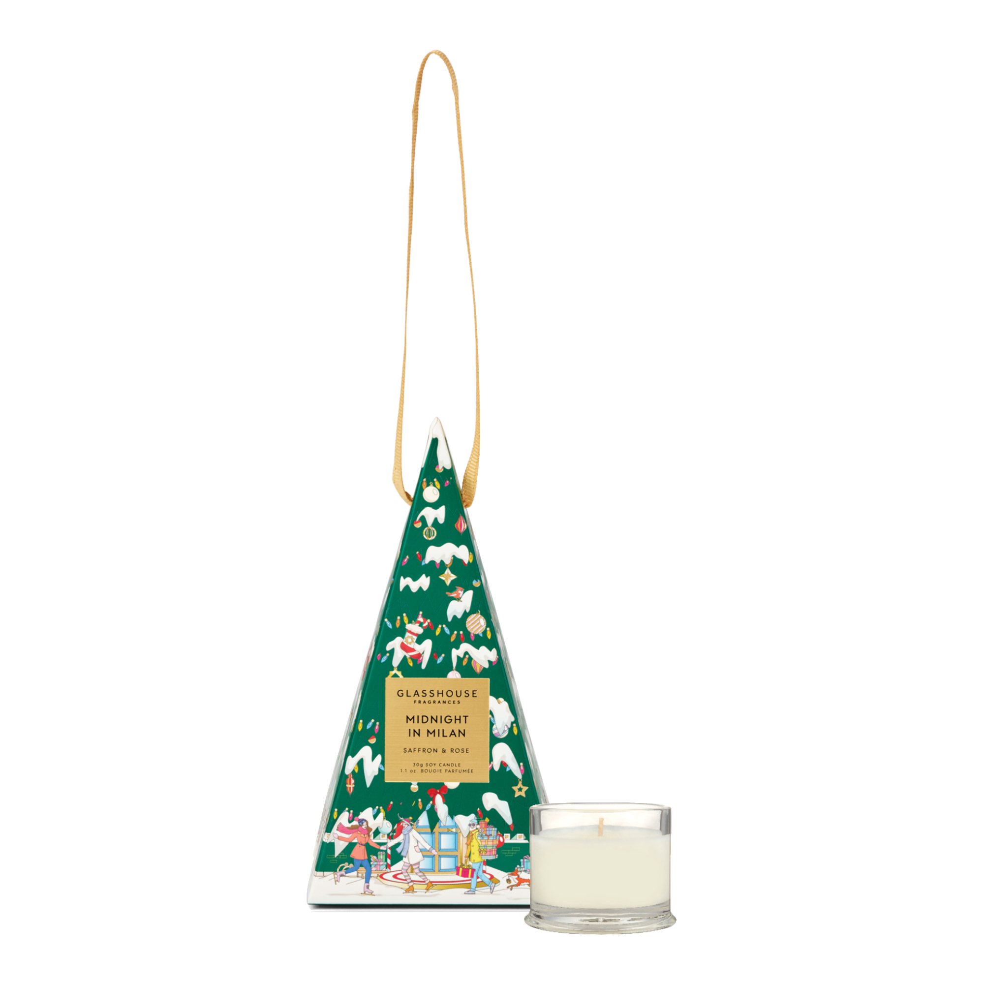 Glasshouse Fragrances 30g Christmas Bauble Candle - Midnight in Milan