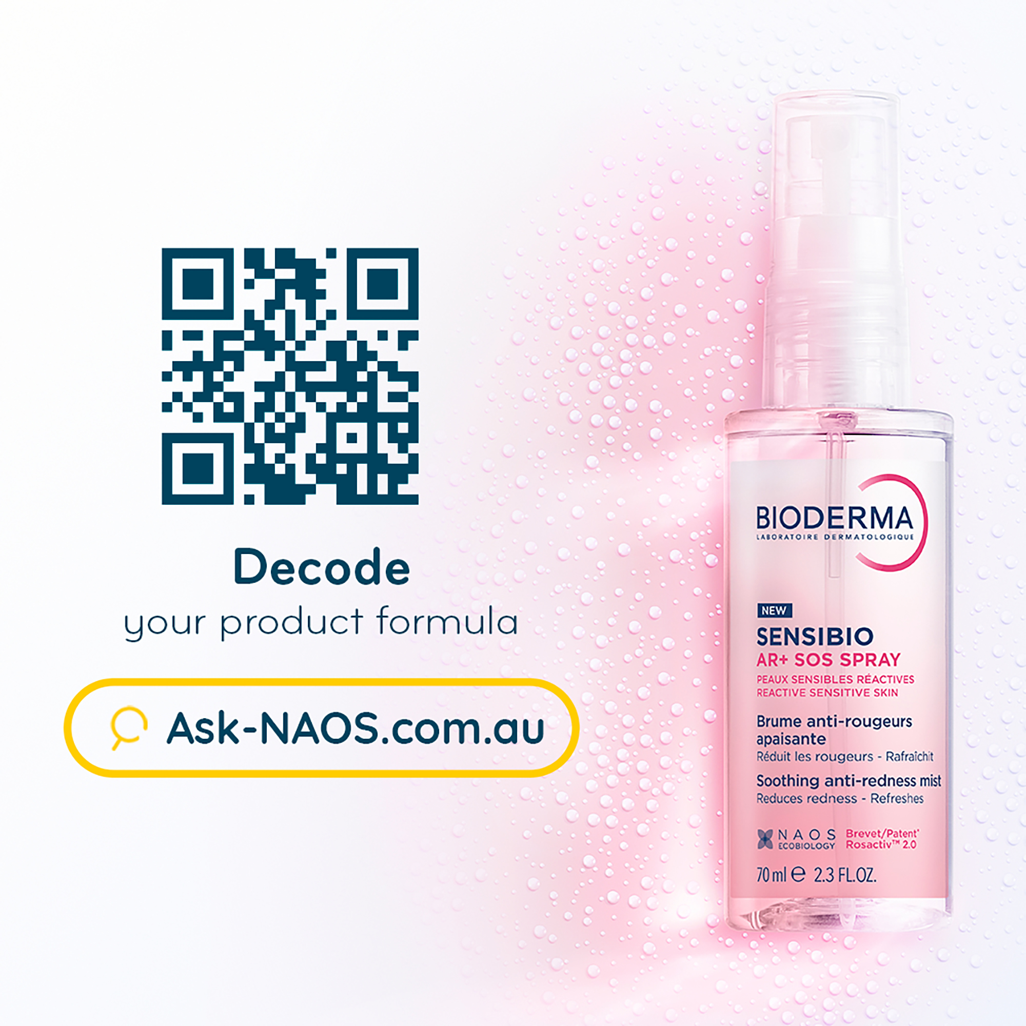 BIODERMA Sensibio AR+ SOS Spray Soothing Anti-redness mist 70ml