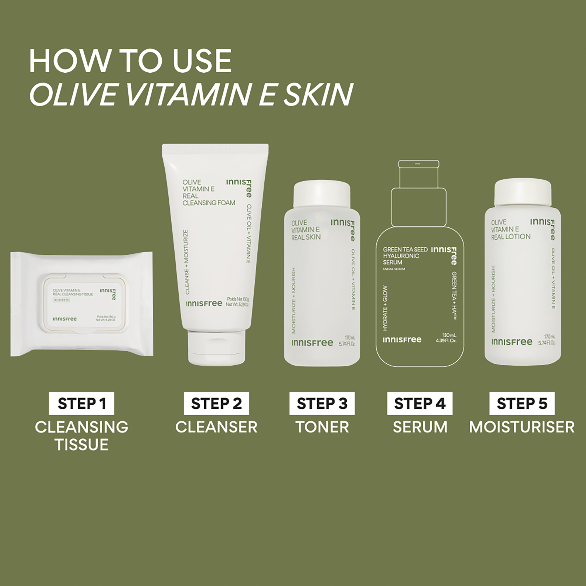 INNISFREE Olive Vitamin E Real Skin 170ml