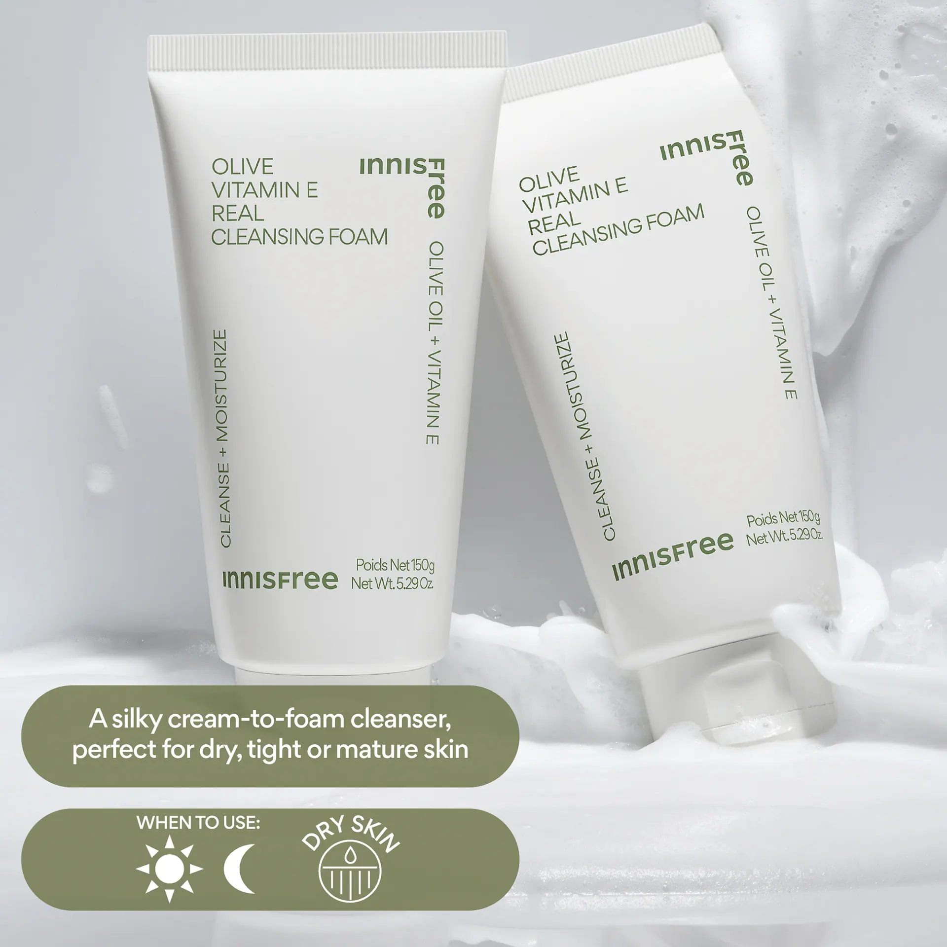 INNISFREE Olive Vitamin E Real Cleansing Foam 150g