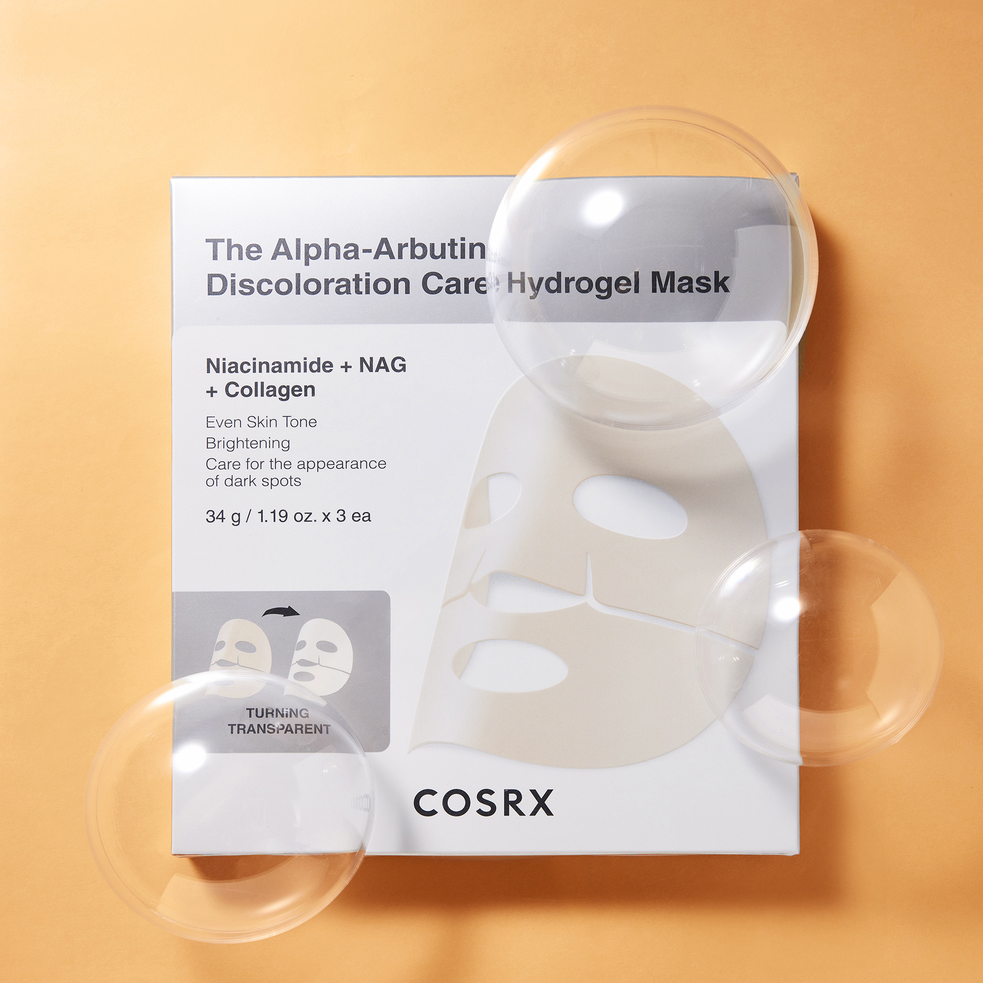 COSRX The Alpha-Arbutin 2 Discoloration Care Hydrogel Mask - 3 pack