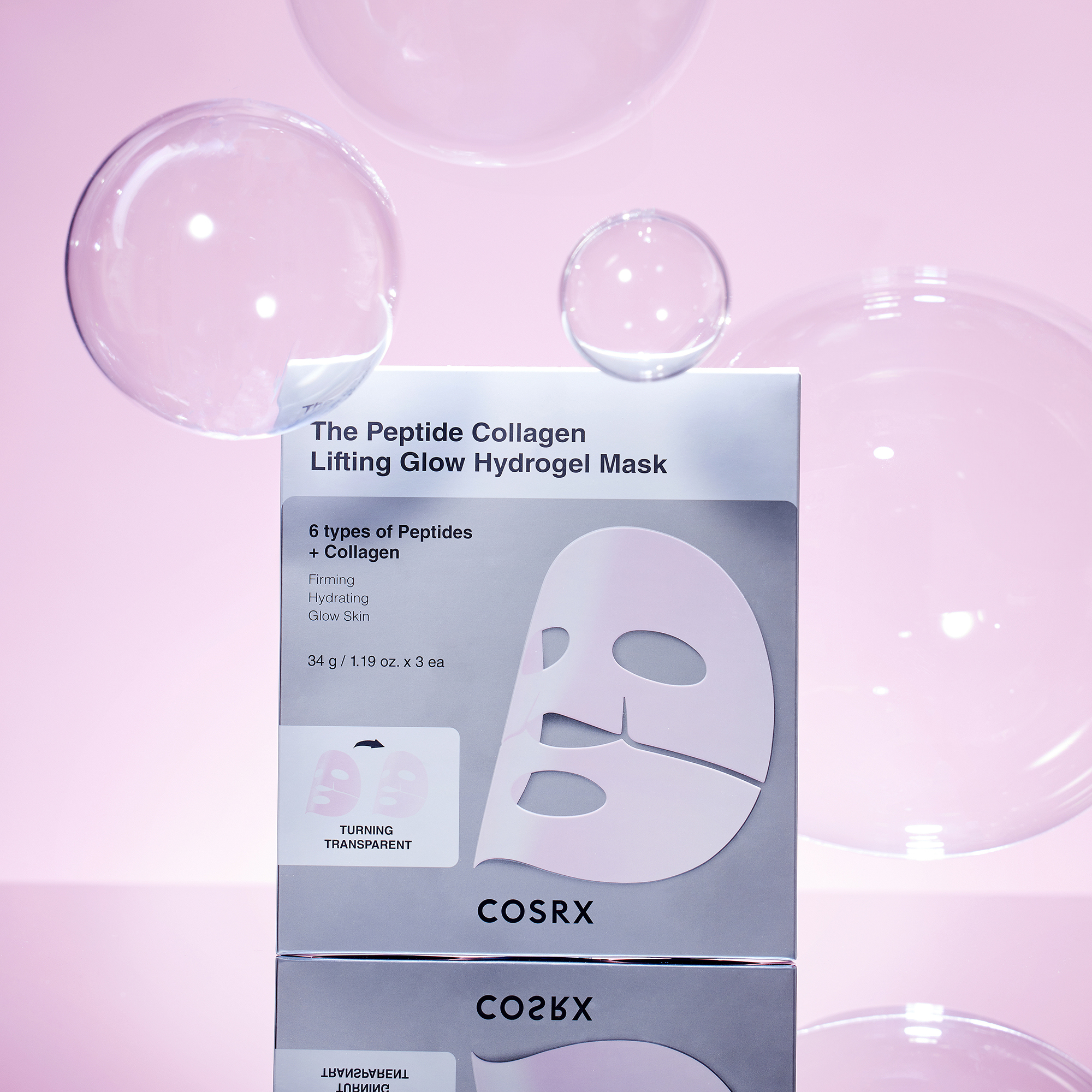 COSRX The Peptide Collagen Lifting Glow Hydrogel Mask - 3 pack