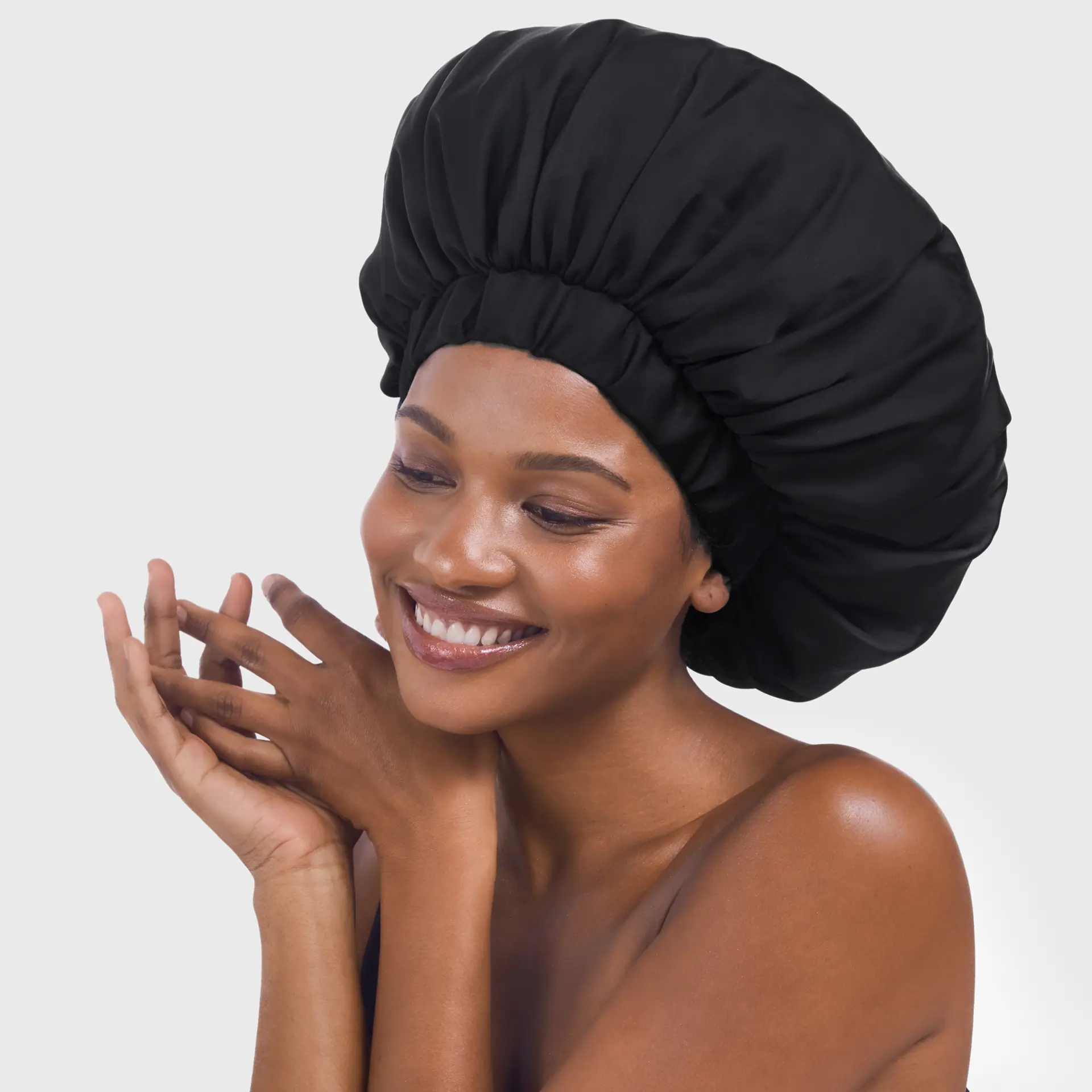 Kitsch Satin Sleep XL Adjustable Bonnet - Black