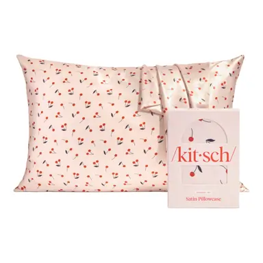 Kitsch Standard Satin Pillowcase - Cherry Print
