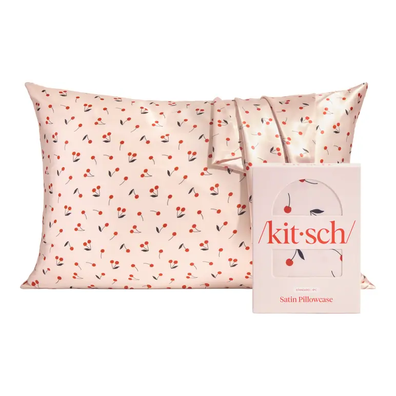 Kitsch Standard Satin Pillowcase - Cherry Print