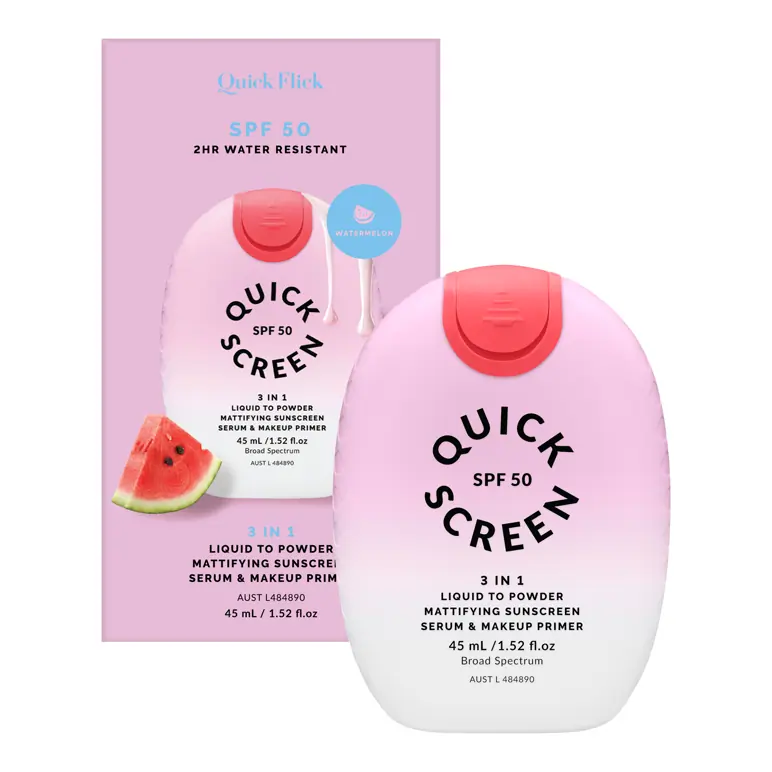 The Quick Flick Quick Screen SPF 50 Liquid To Powder Mattifying Sunscreen Serum & Makeup Primer