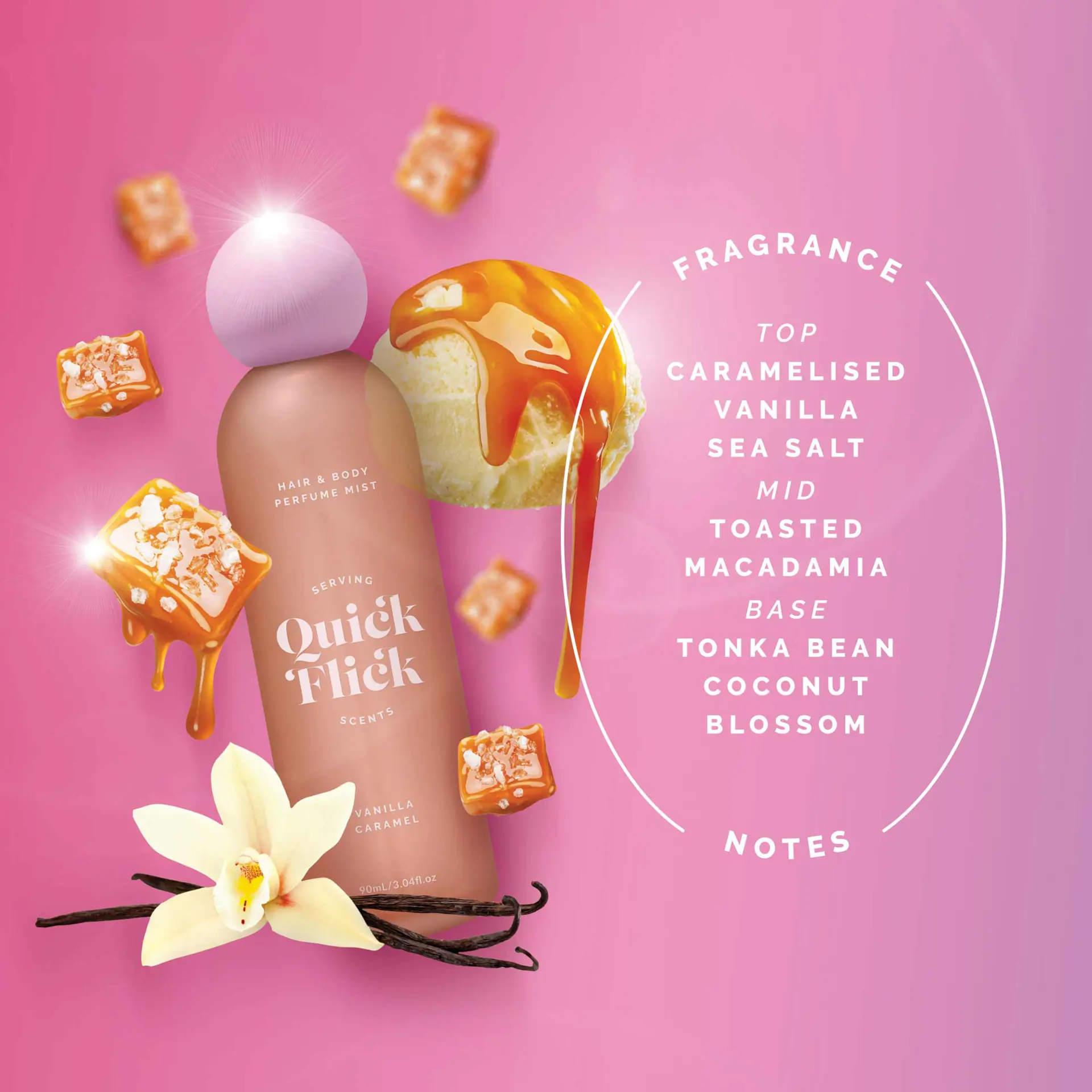 The Quick Flick Serving Scents Hair And Body Mist - Vanilla Caramel