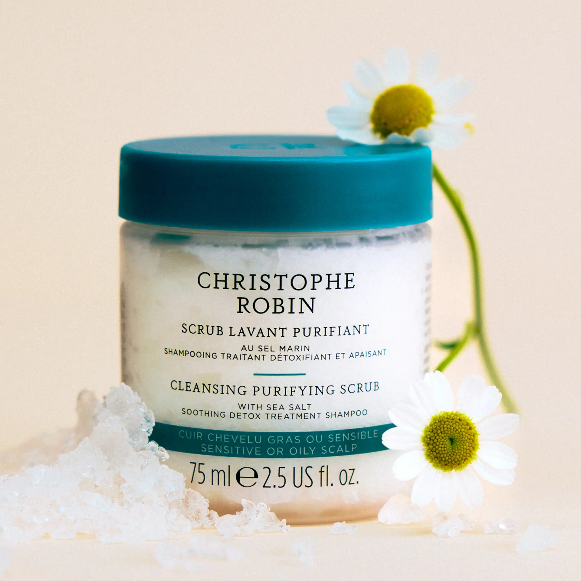 Christophe Robin Cleansing Purifying Scrub With Sea Salt, 75ml