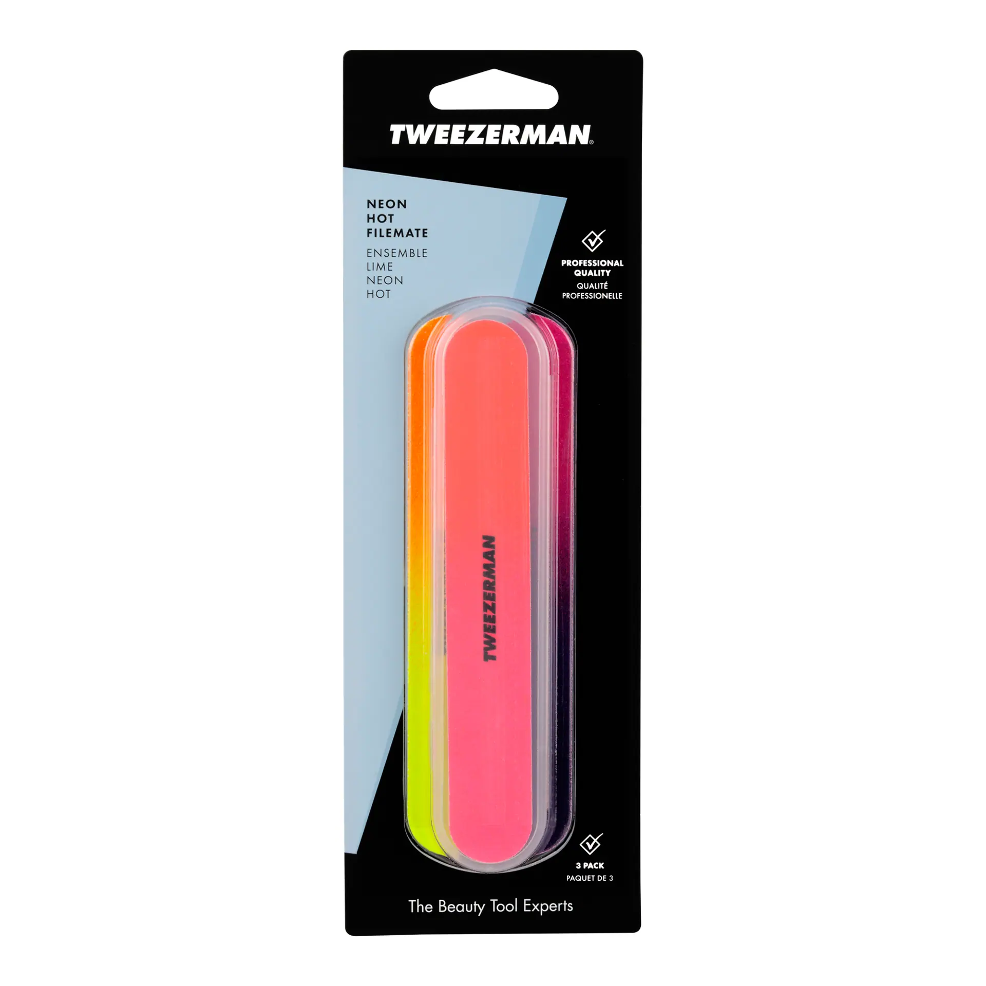 Tweezerman Neon Hot Nail Files 3 Pack