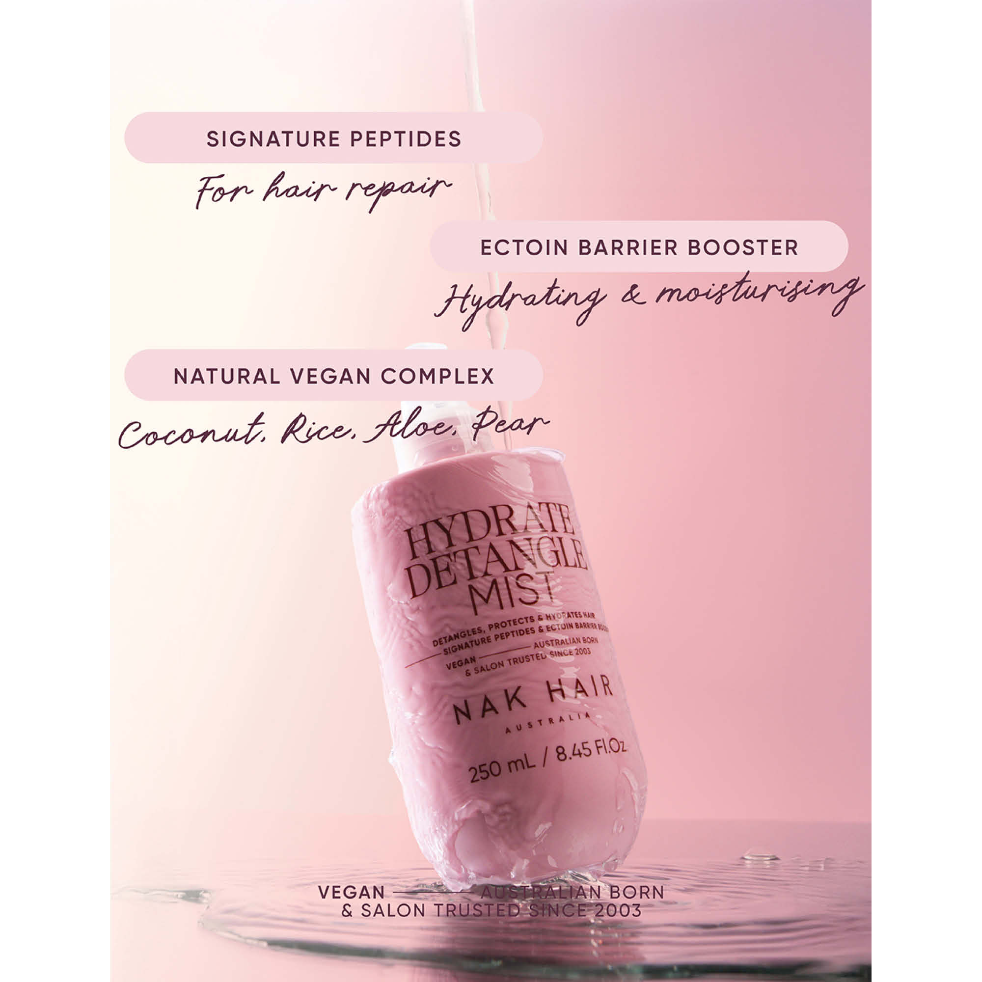 NAK Hair Signature Hydrate Detangle Mist 250ml