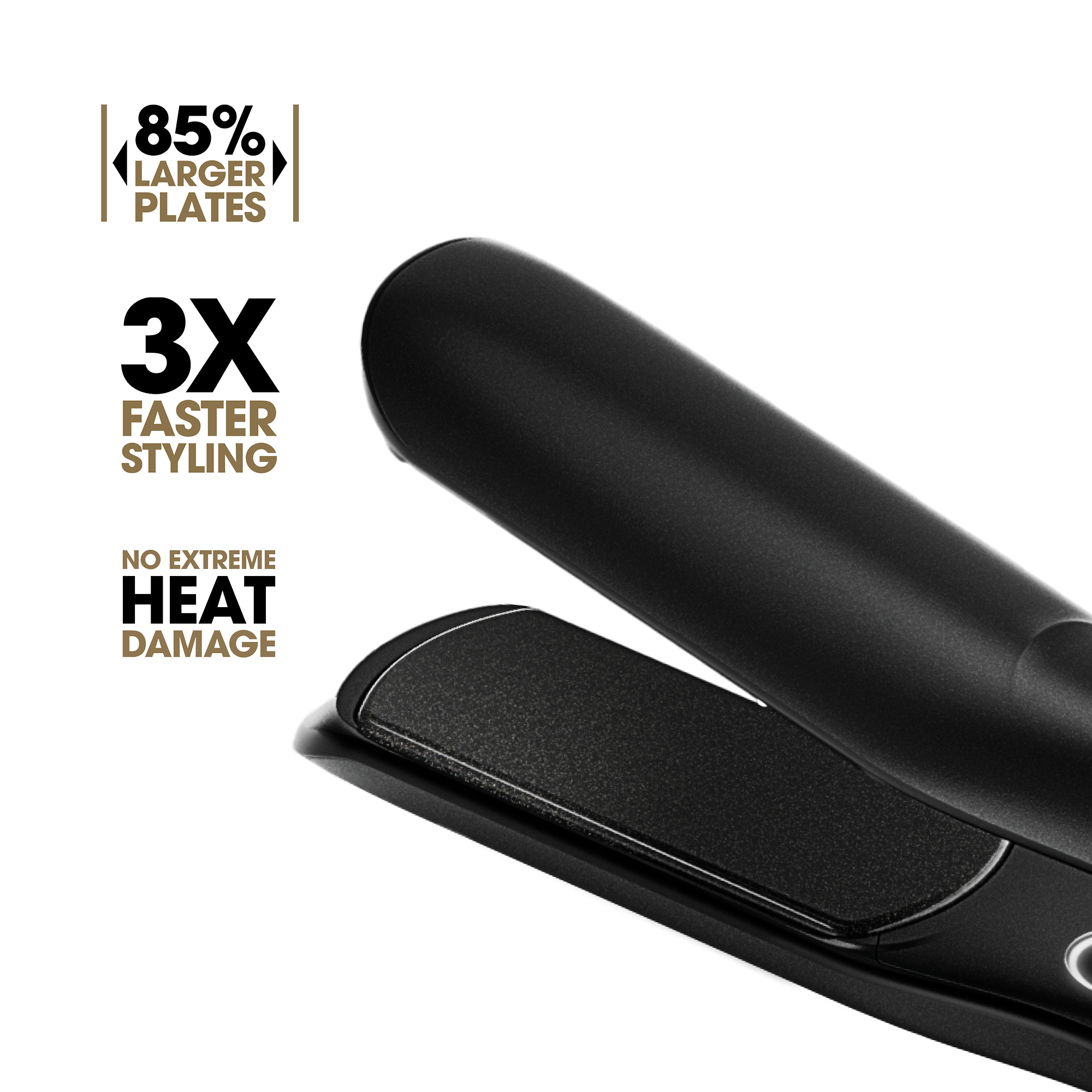 ghd chronos max wide plate hair straightener in black