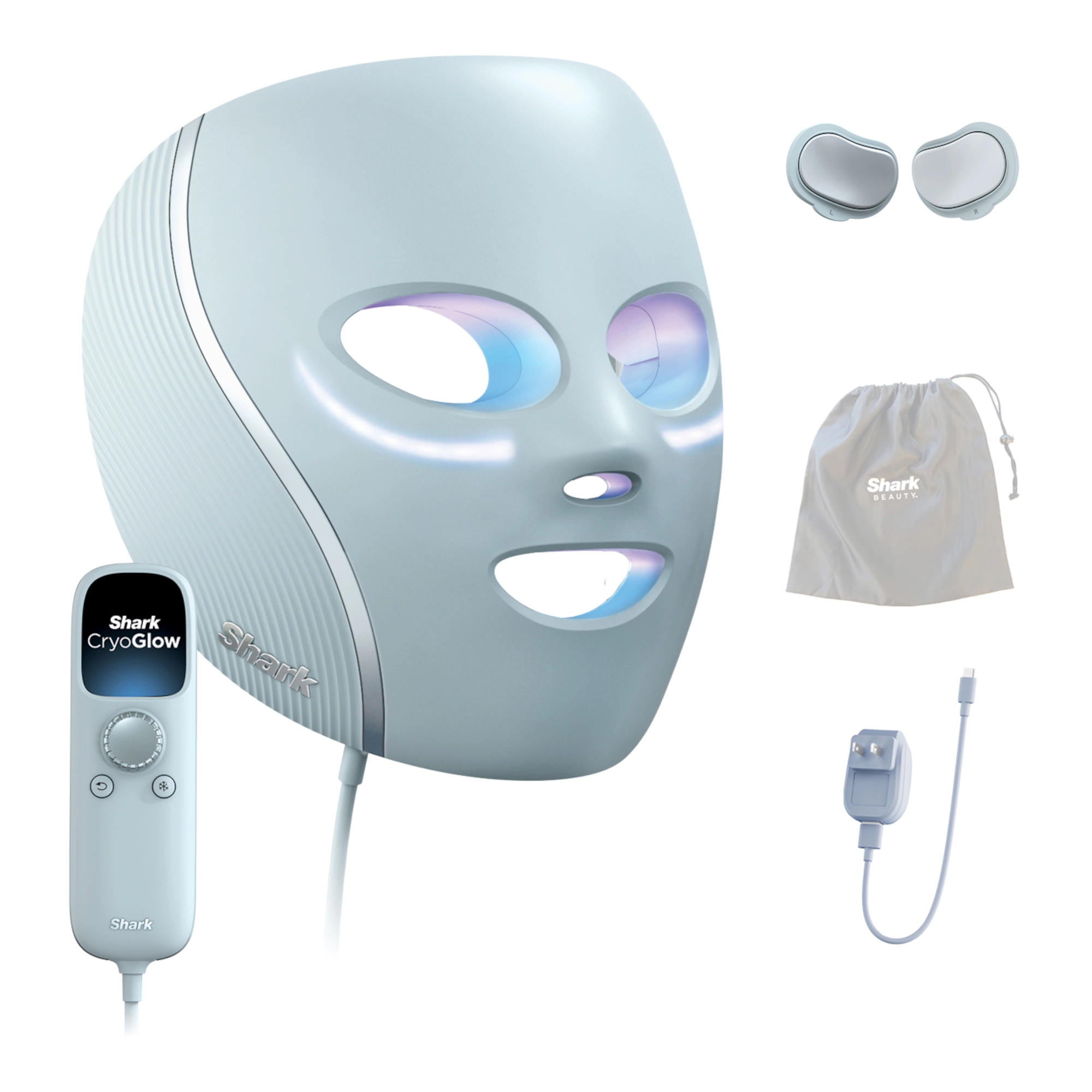 Sharp Mask Shark CryoGlow™ Cooling + LED Face Mask (Blue Frost) NZ | Adore Beauty