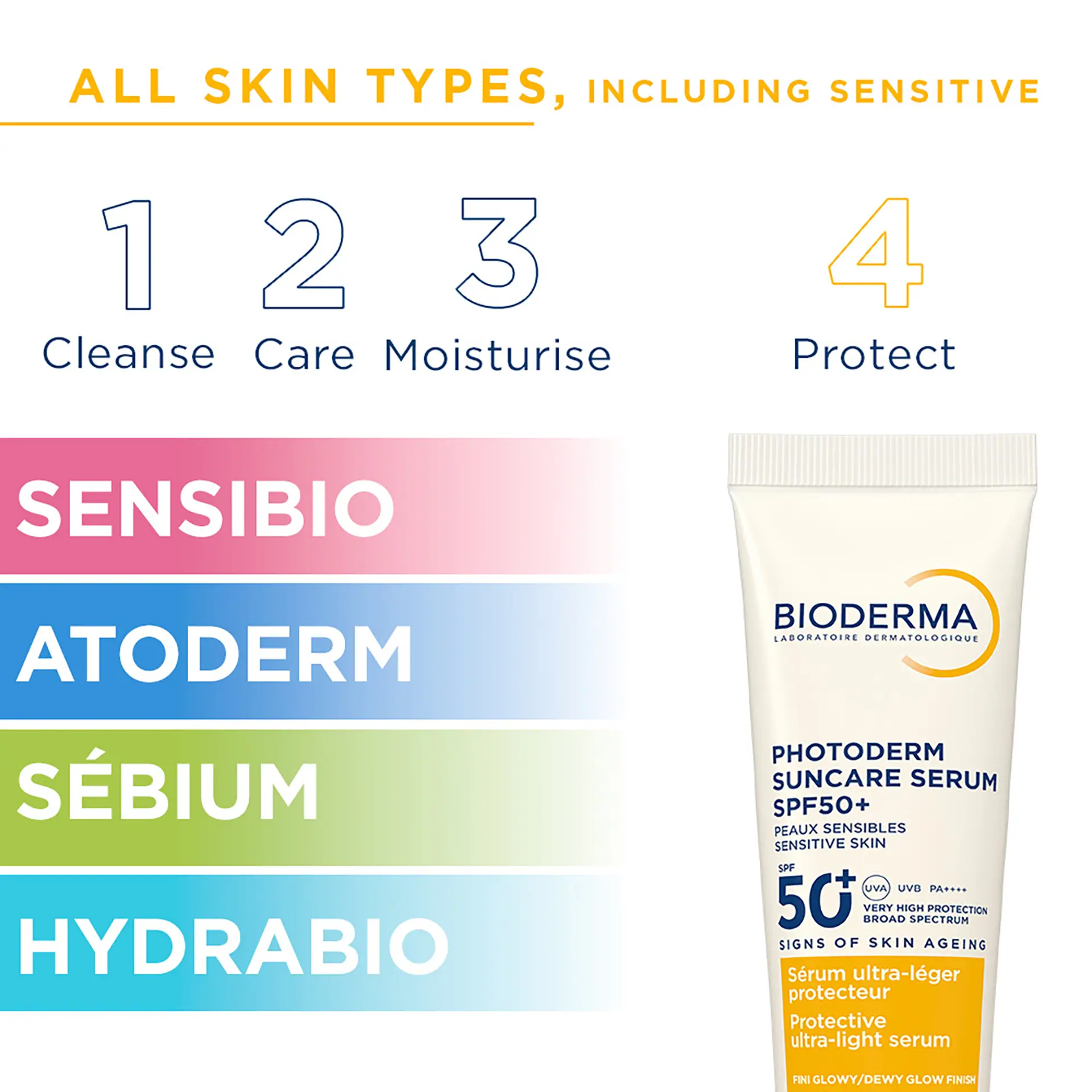 BIODERMA Photoderm Suncare Serum SPF50+ Dewy Glow Face Sunscreen - 50ml