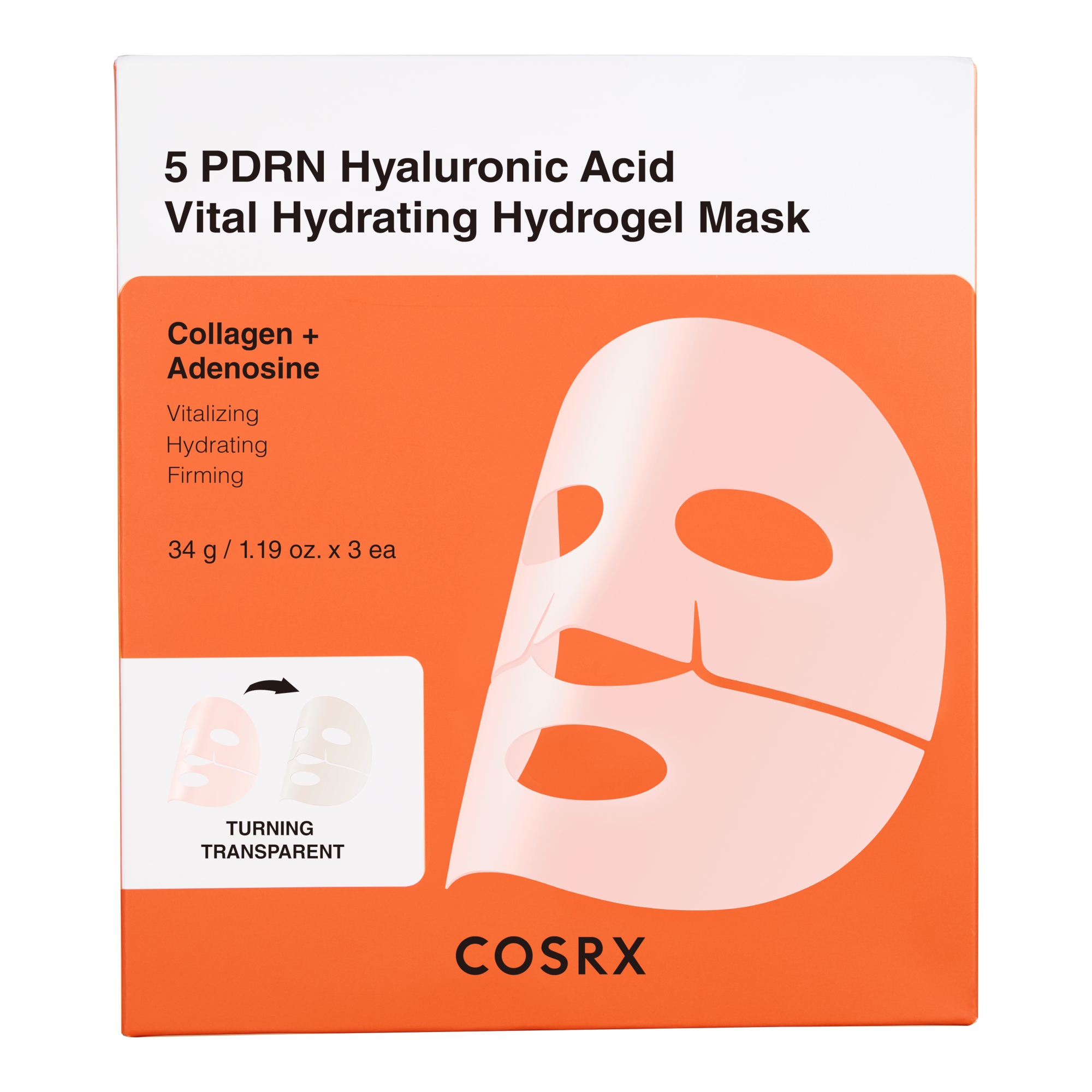 COSRX 5 PDRN Hyaluronic Vital Hydrogel Mask 3ea