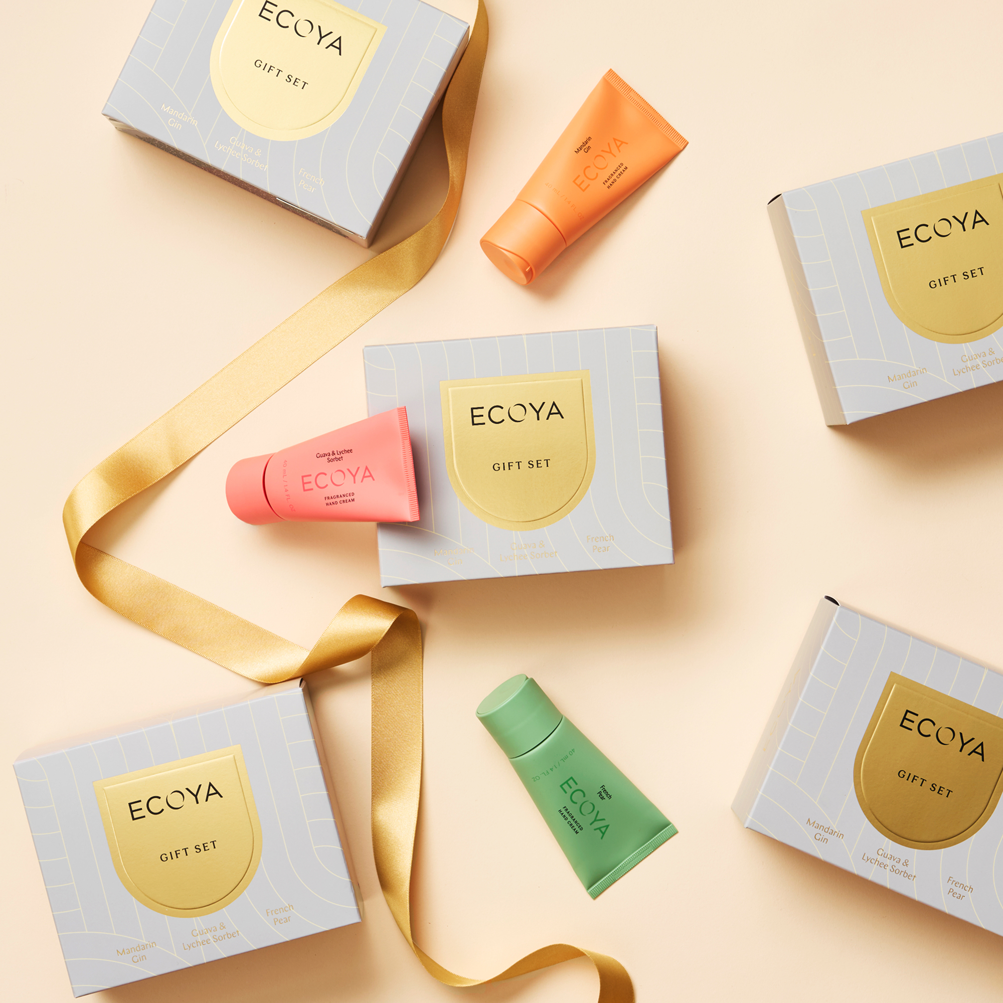 ECOYA The Hand Cream Edit Mandarin Gin, French Pear And Guava & Lychee Sorbet