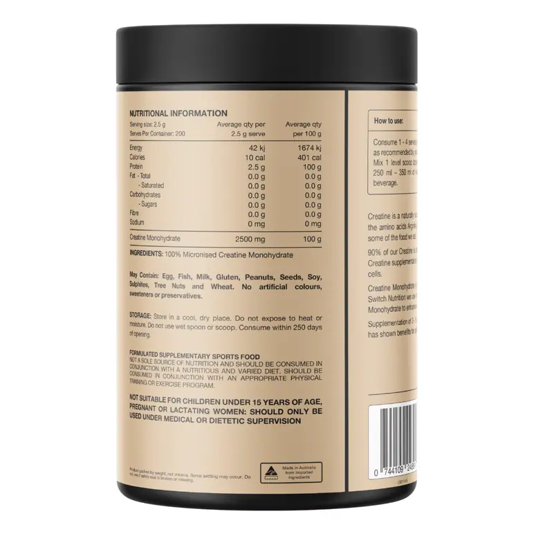 Switch Nutrition Creatine Monohydrate Powder (200 Serves)