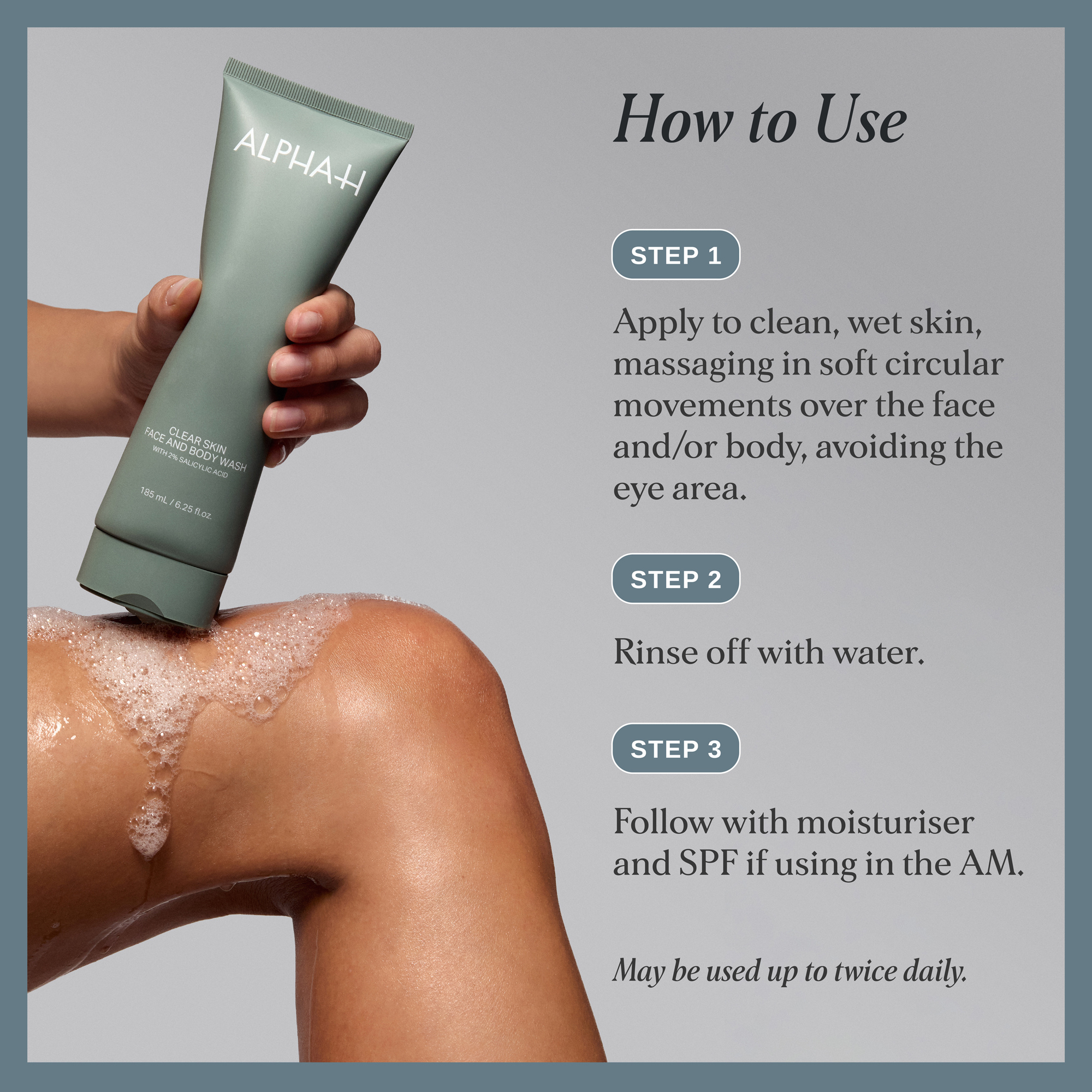 Alpha-H Clear Skin Face and Body Wash with 2% Salicylic Acid 185ml