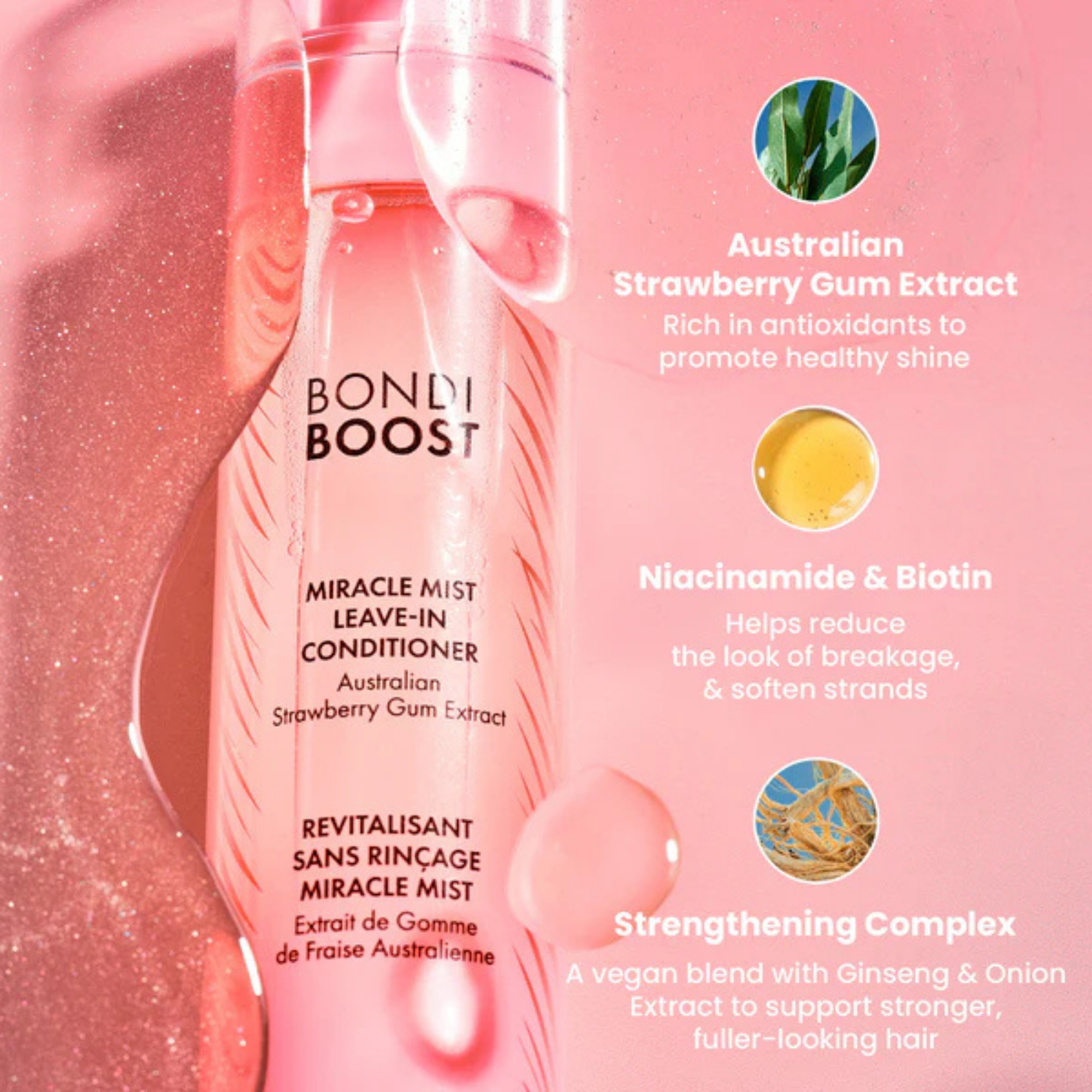 Bondi Boost HG Strawberry Gum Miracle Mist Leave-In Conditioner + Heat Protect
