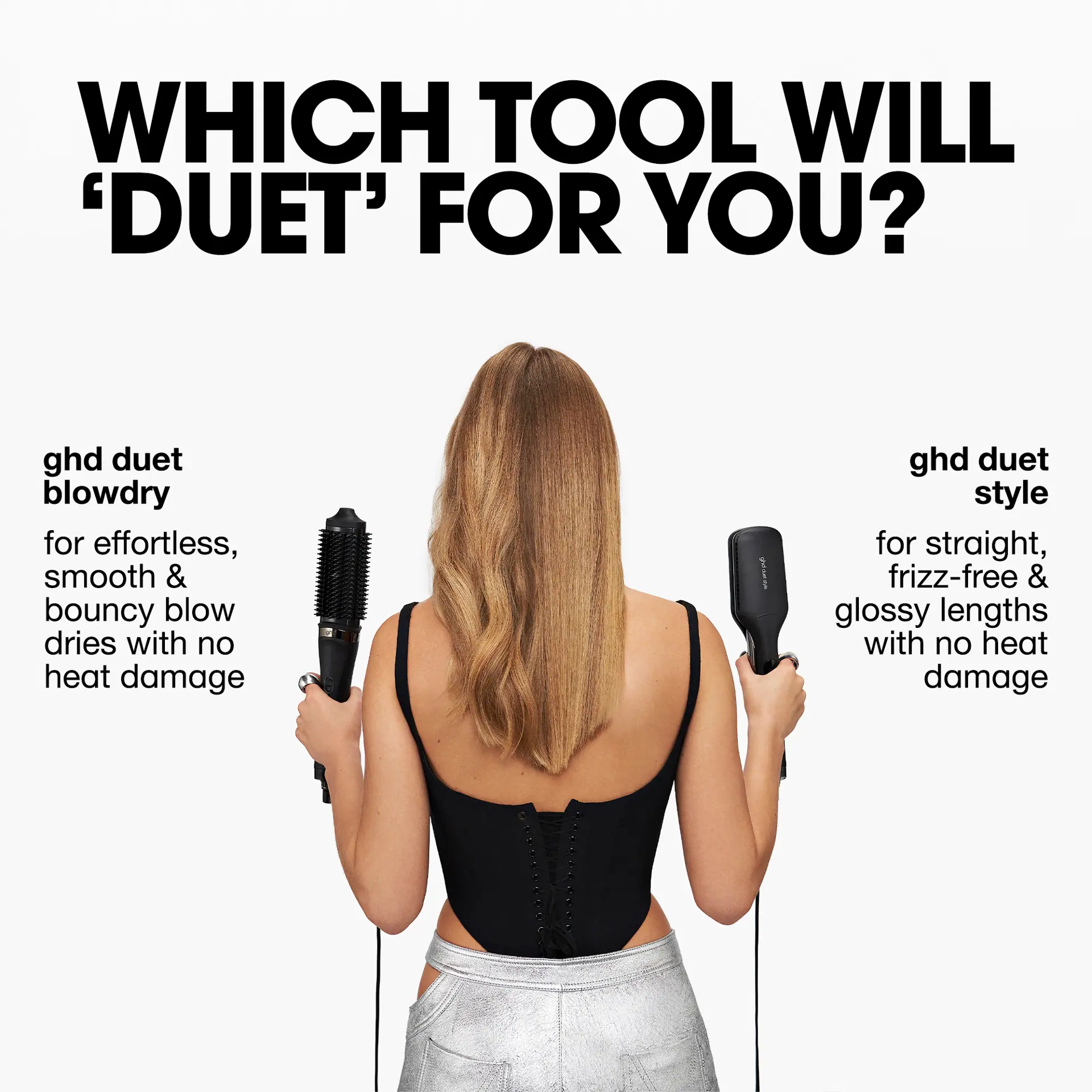 GHD Duet Style 2-In-1 Dryer And Straightener In White