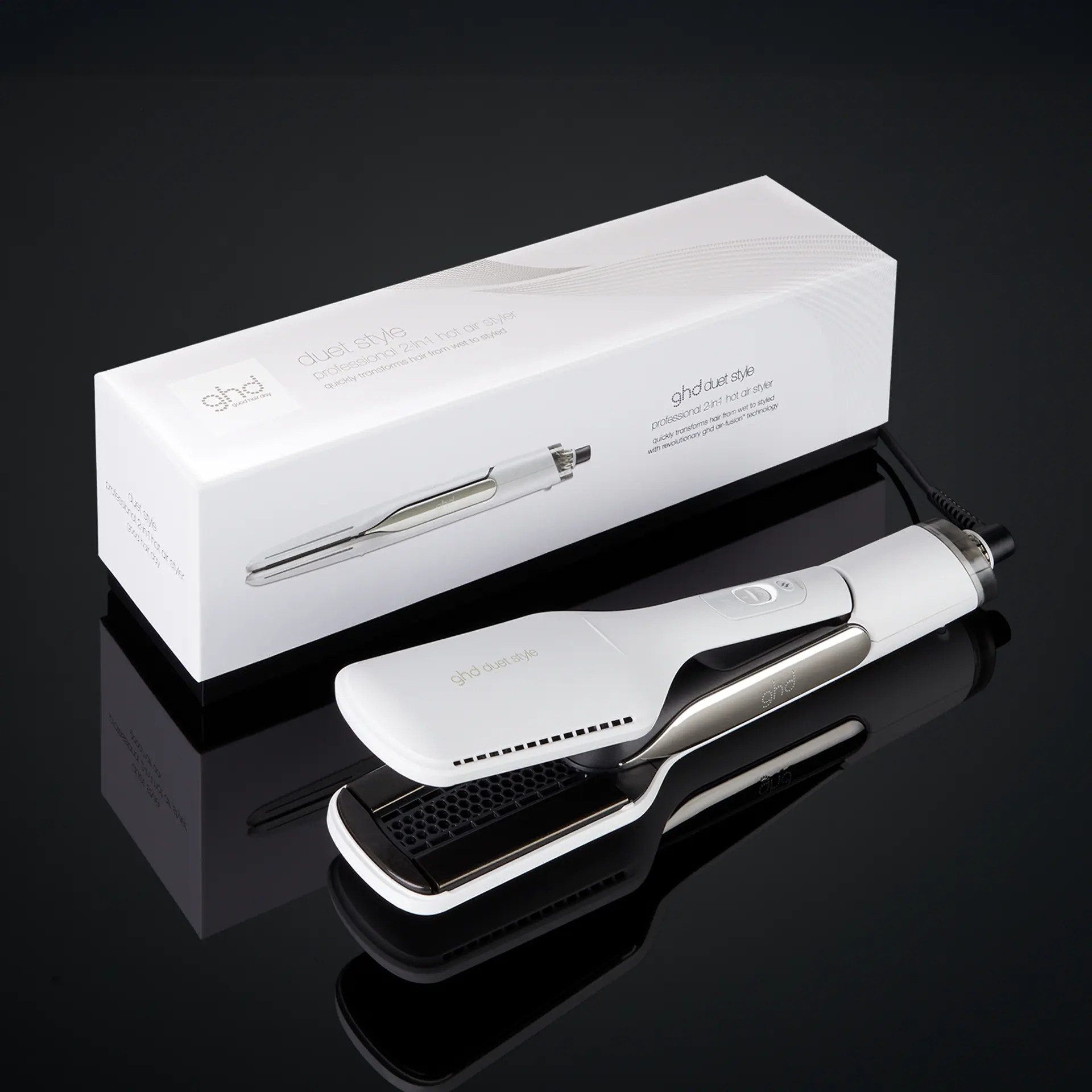 GHD Duet Style 2-In-1 Dryer And Straightener In White