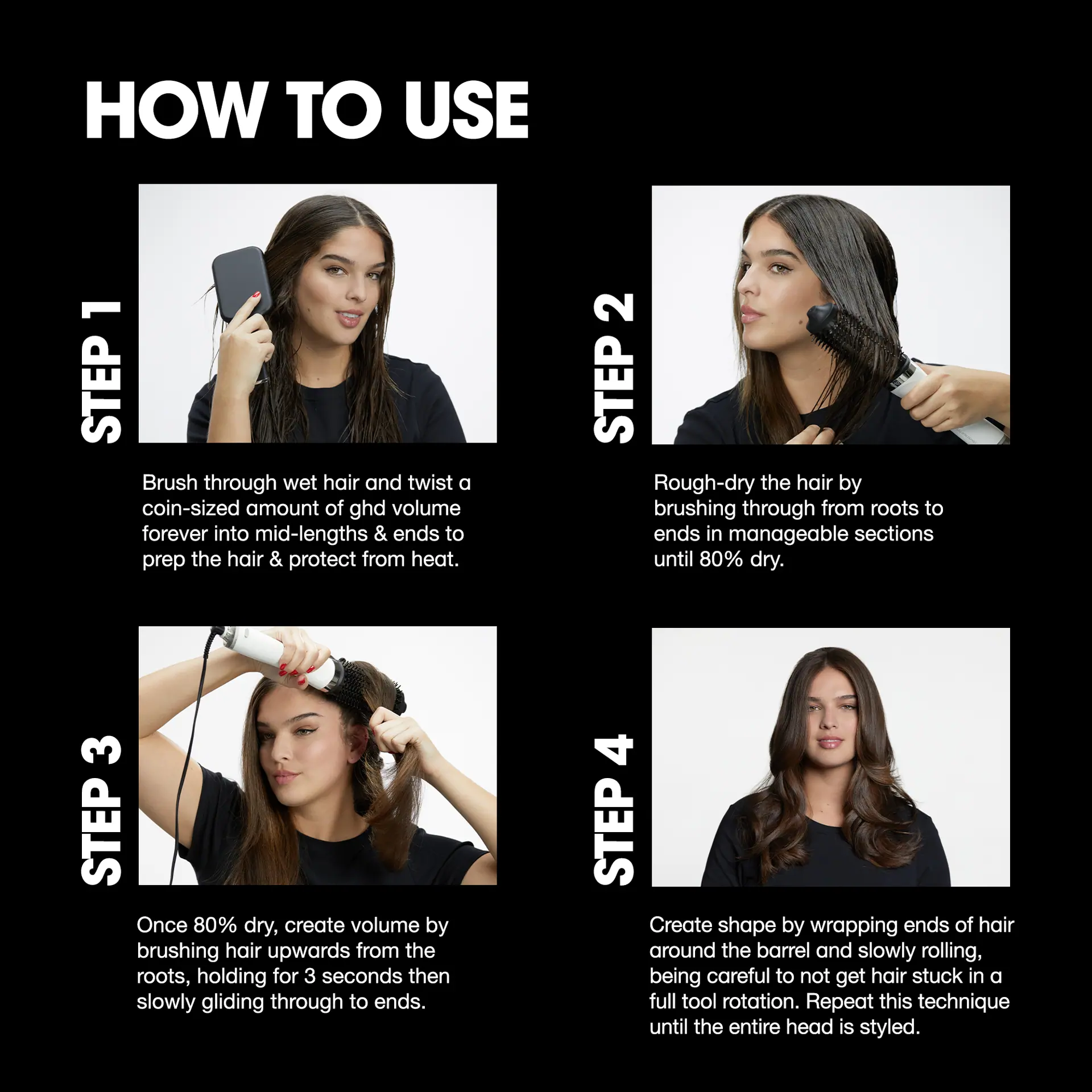 GHD duet blow dry 2-in-1 hair dryer brush in white