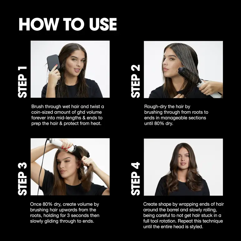 GHD duet blow dry 2-in-1 hair dryer brush in white