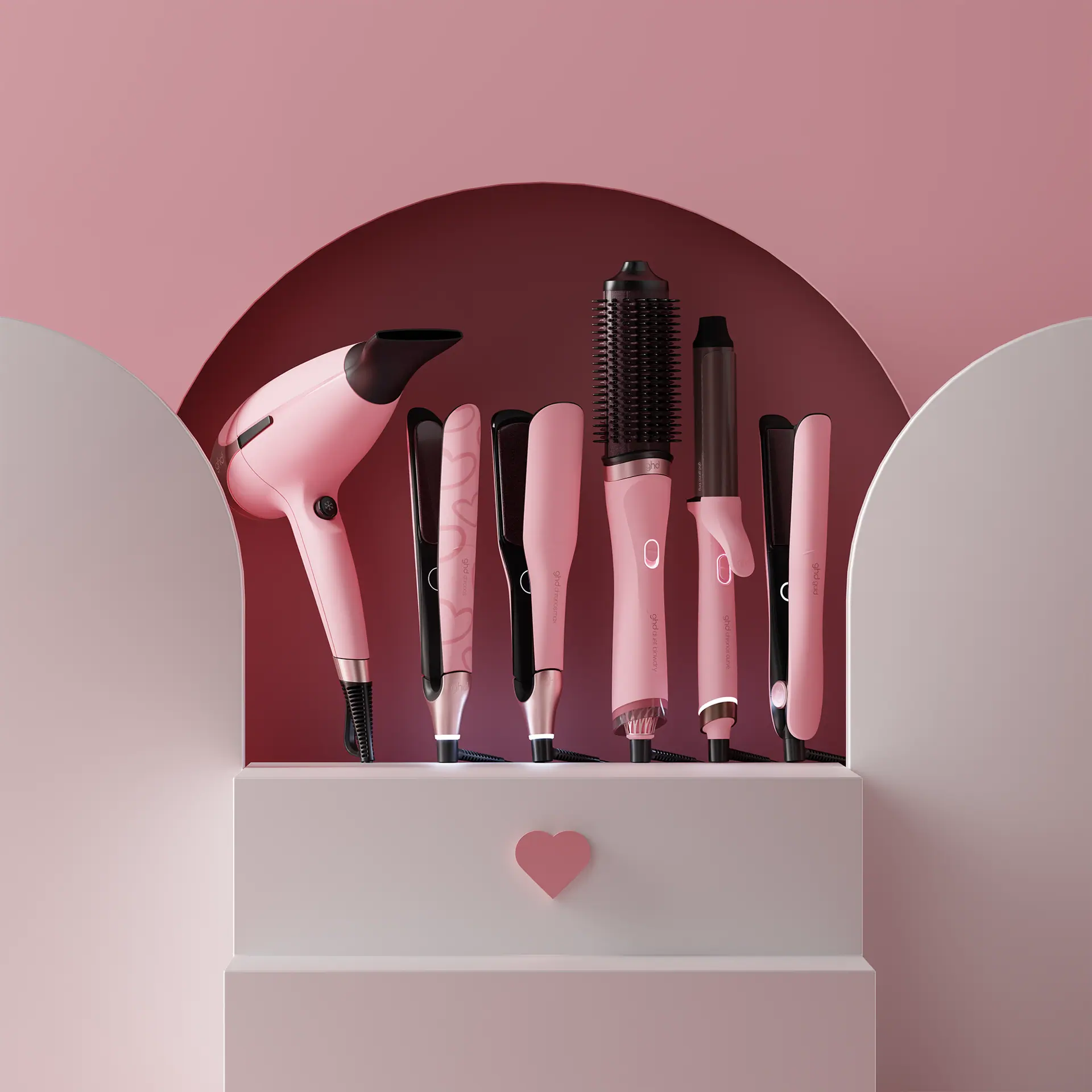 GHD Chronos Max Wide-Plate Hair Straightener in Dusted Pink