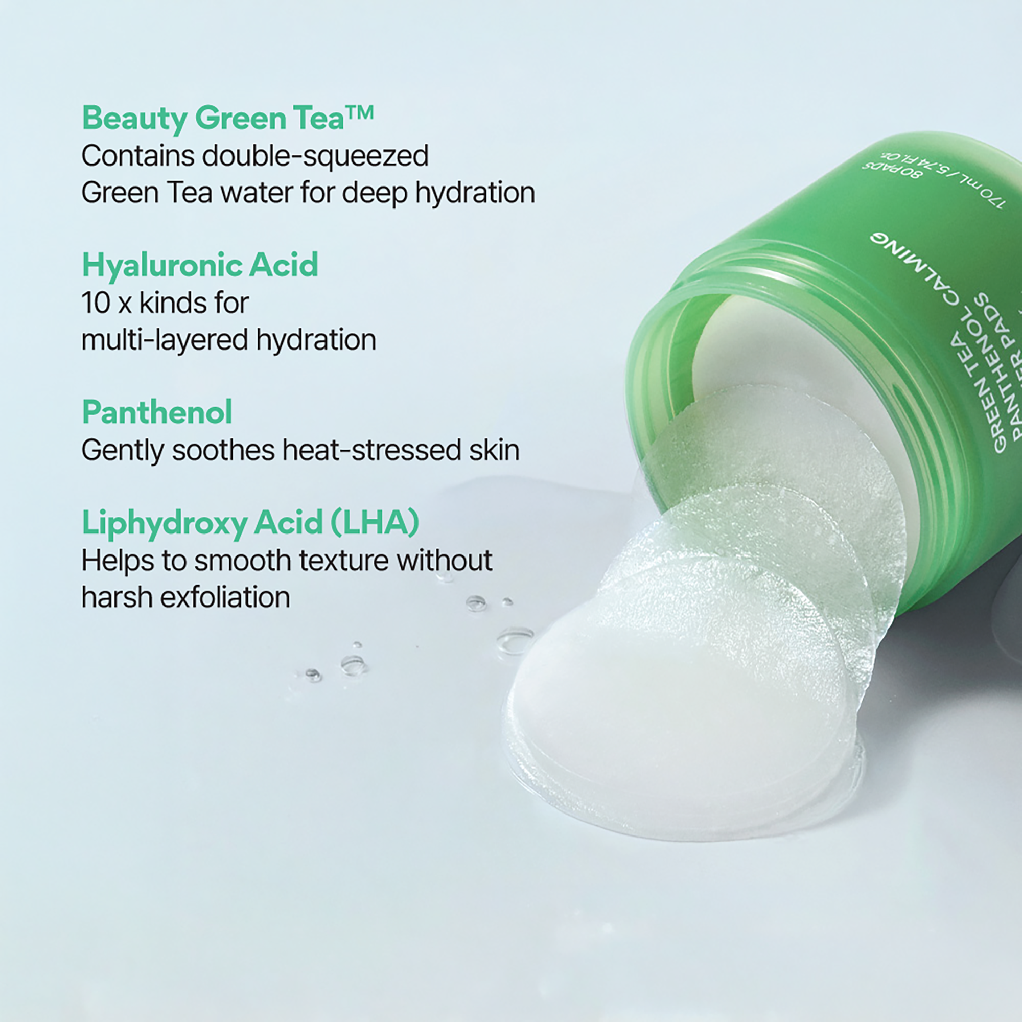 INNISFREE Green Tea Panthenol Calming Toner Pads 80pk