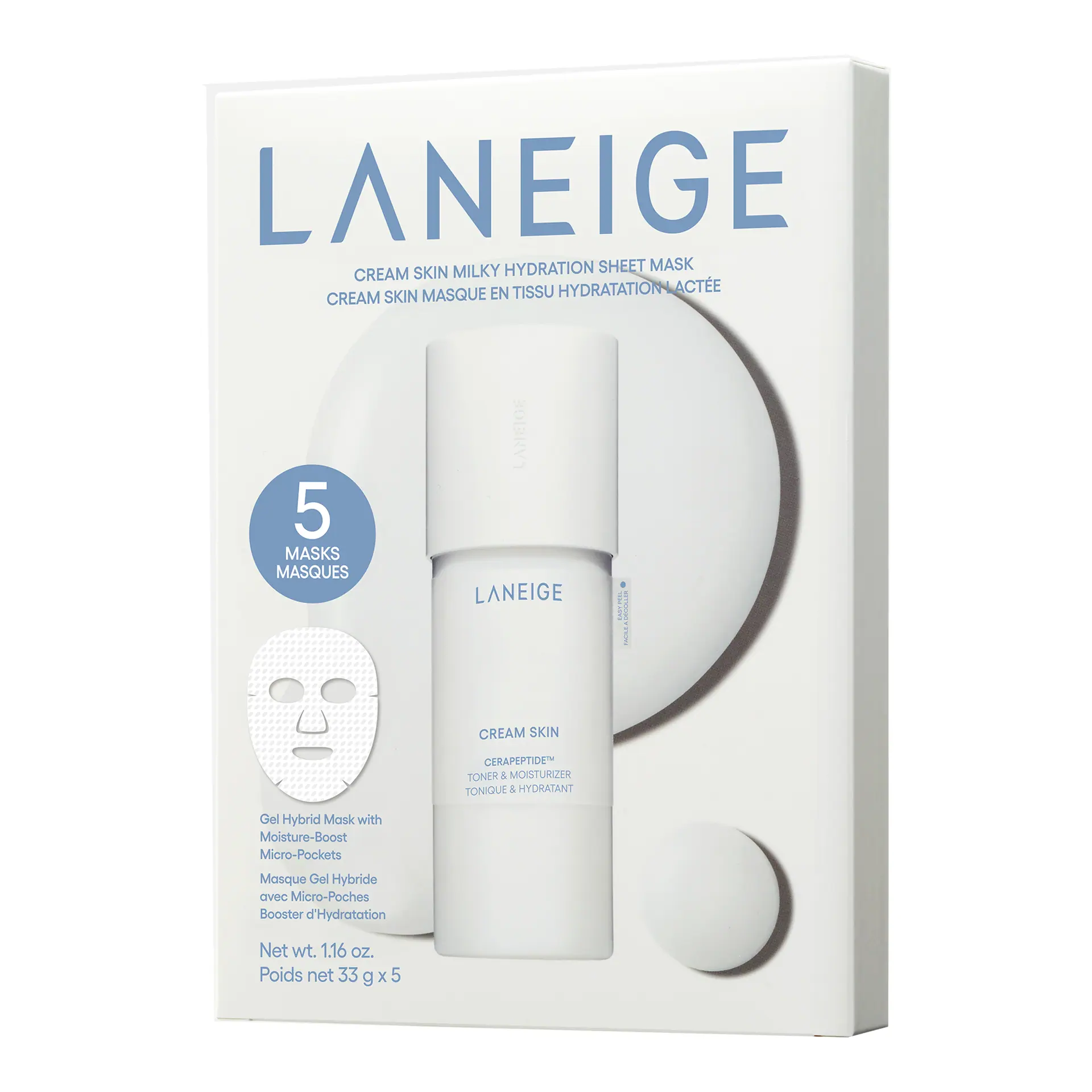 Laneige Cream Skin Milky Hydration Sheet Mask 5 Sheets