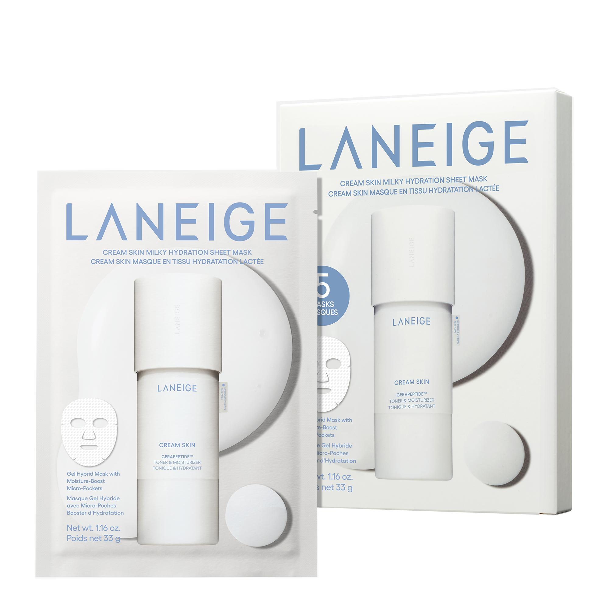 Laneige Cream Skin Milky Hydration Sheet Mask 5 Sheets