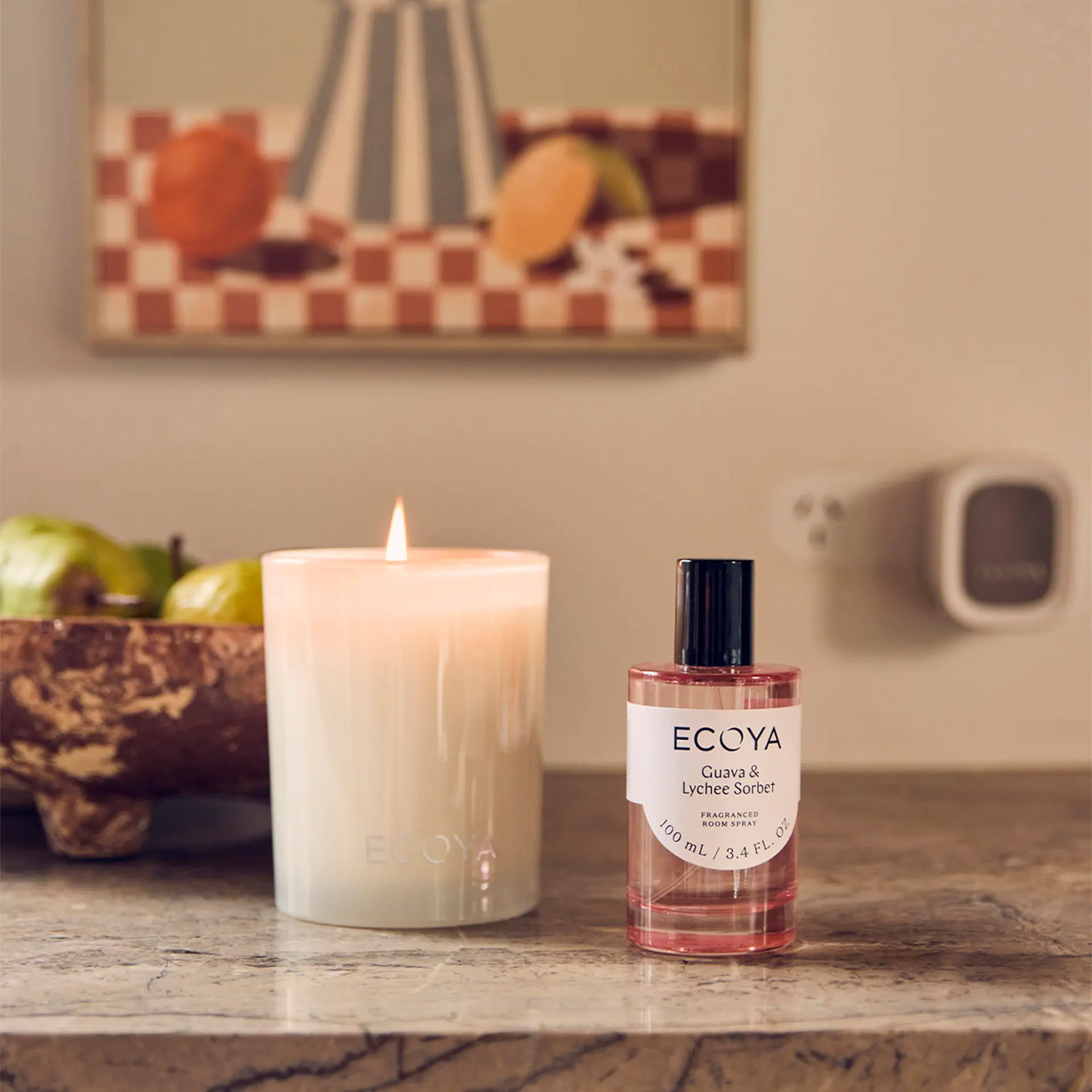 ECOYA Guava & Lychee Sorbet Madison Candle 400g