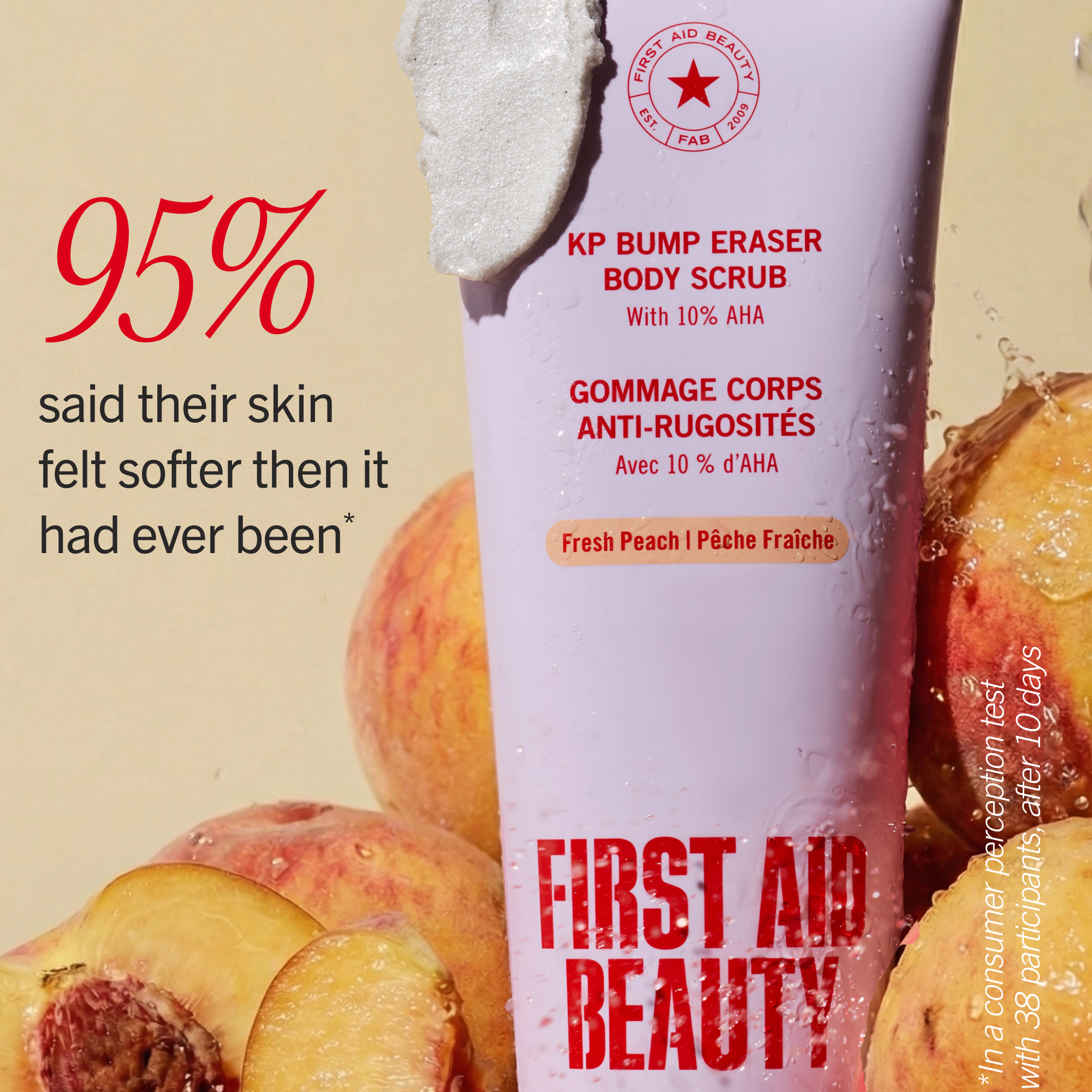 First Aid Beauty KP Bump Eraser Body Scrub w. 10% AHA 237ml - Peach