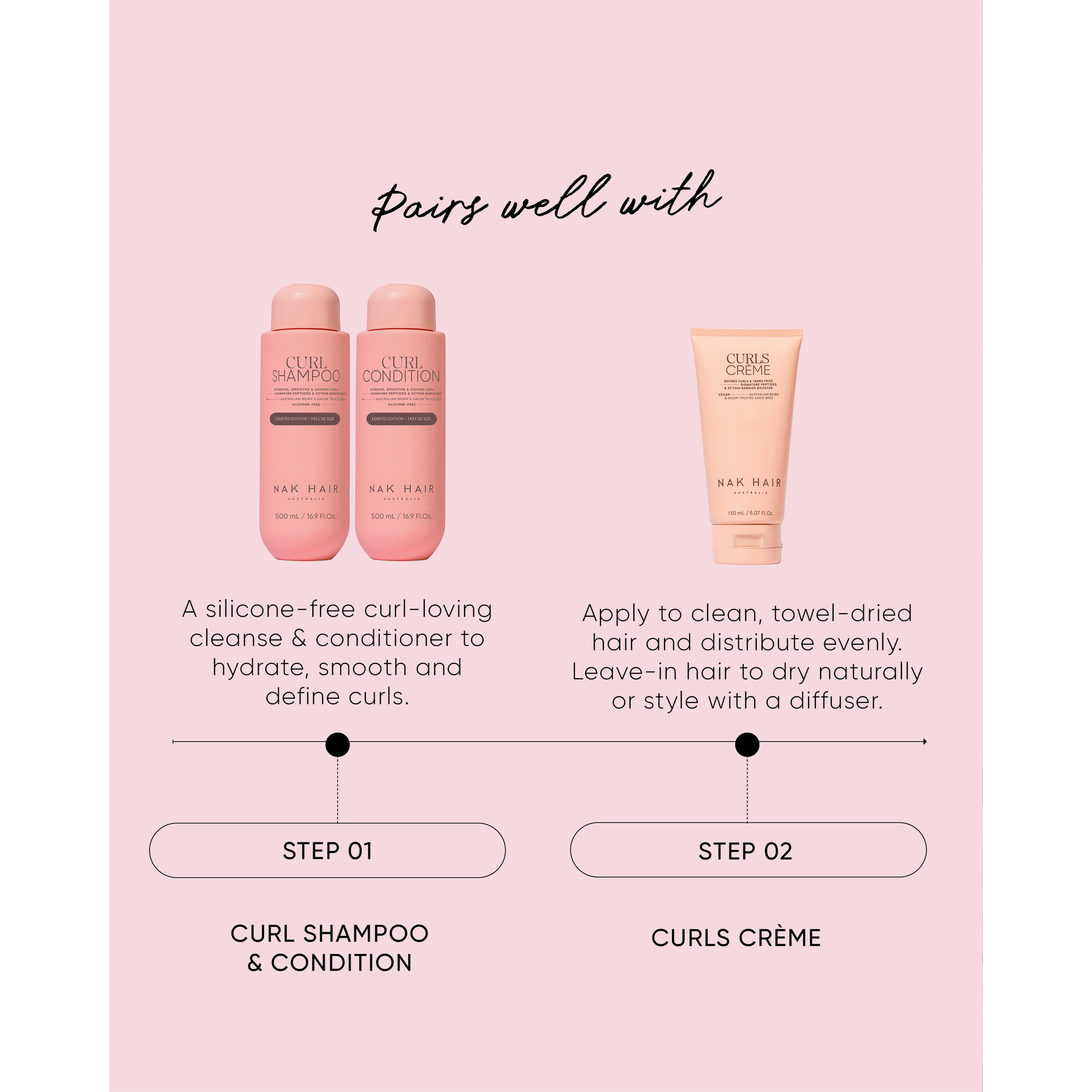 NAK Hair Signature Curl 500ml Duo