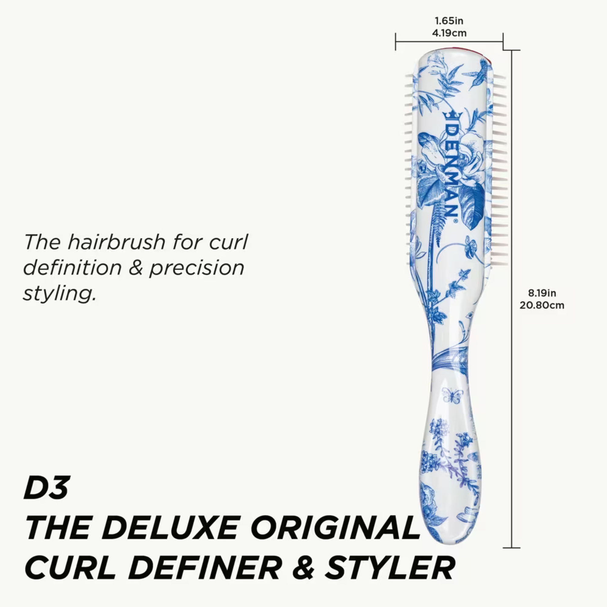 Denman D3 7 Row Styler Blue Belle Brush
