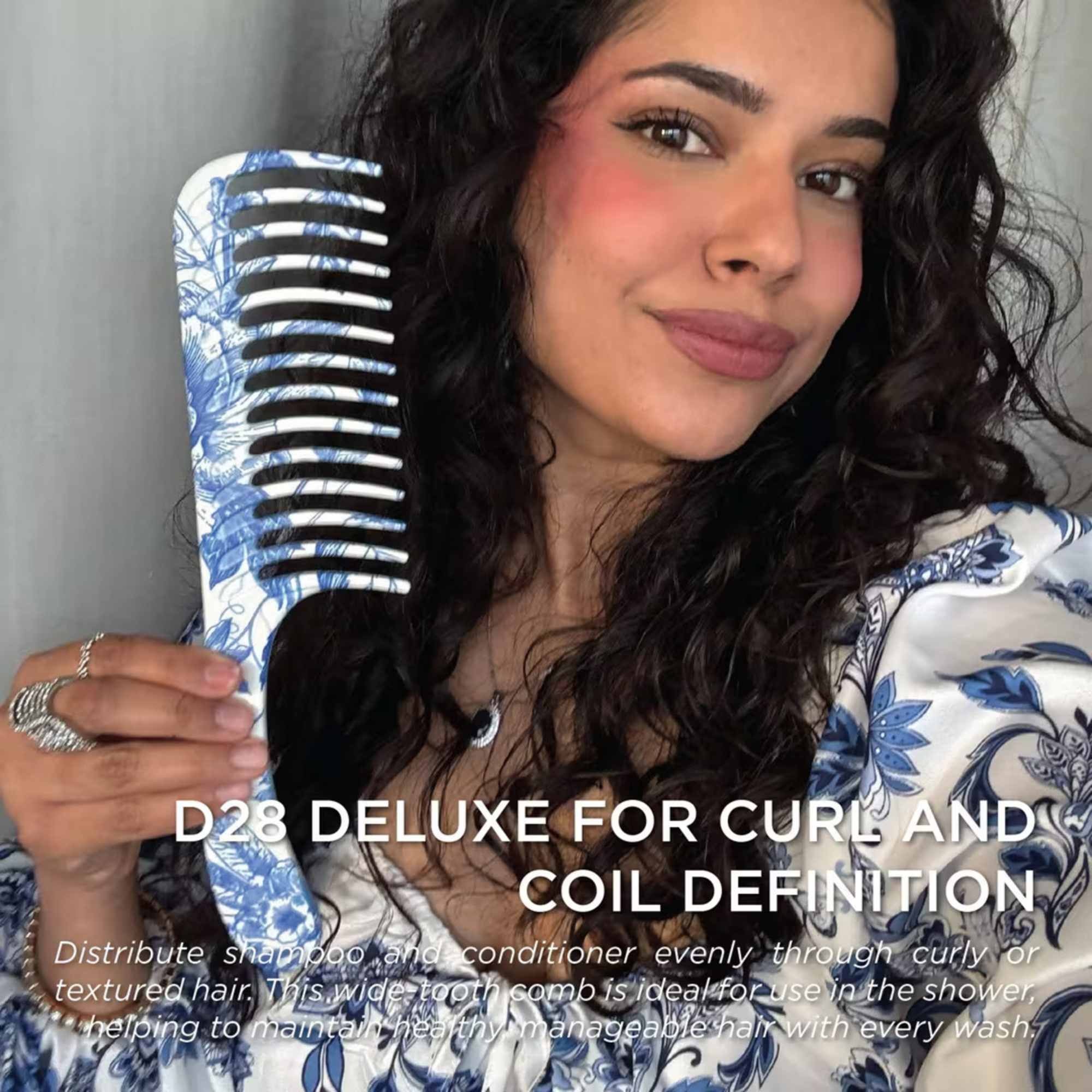 Denman D28 Deluxe Blue Belle Wide Tooth Detangling Comb