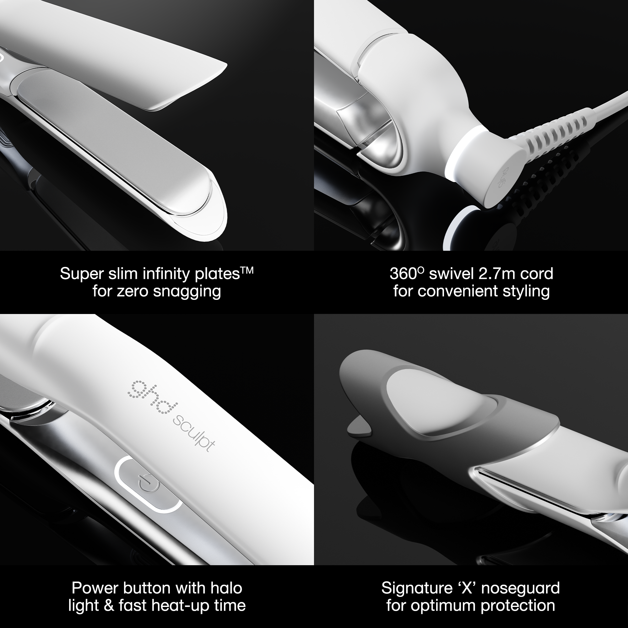 GHD Sculpt Interactive Hair Straightener in White
