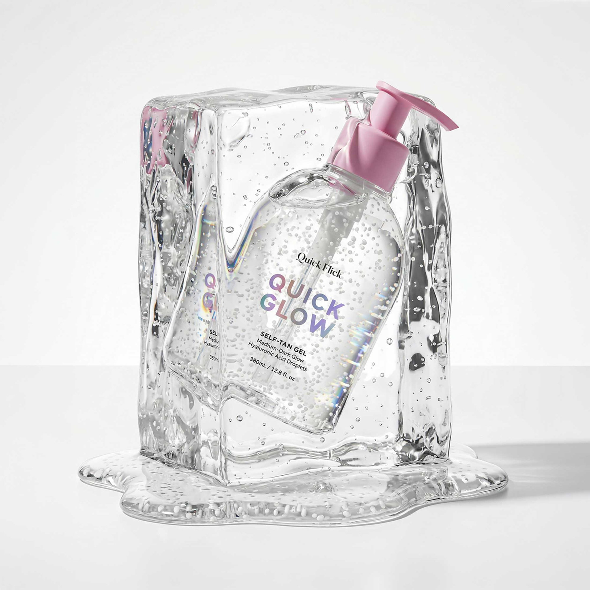 The Quick Flick Quick Glow Self Tan Gel with Hyaluronic Acid Droplets