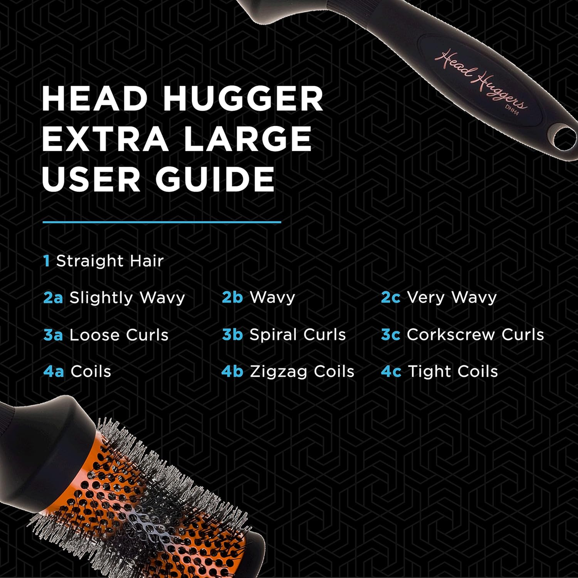 Denman DHH4 Head Hugger 53mm Orange Brush