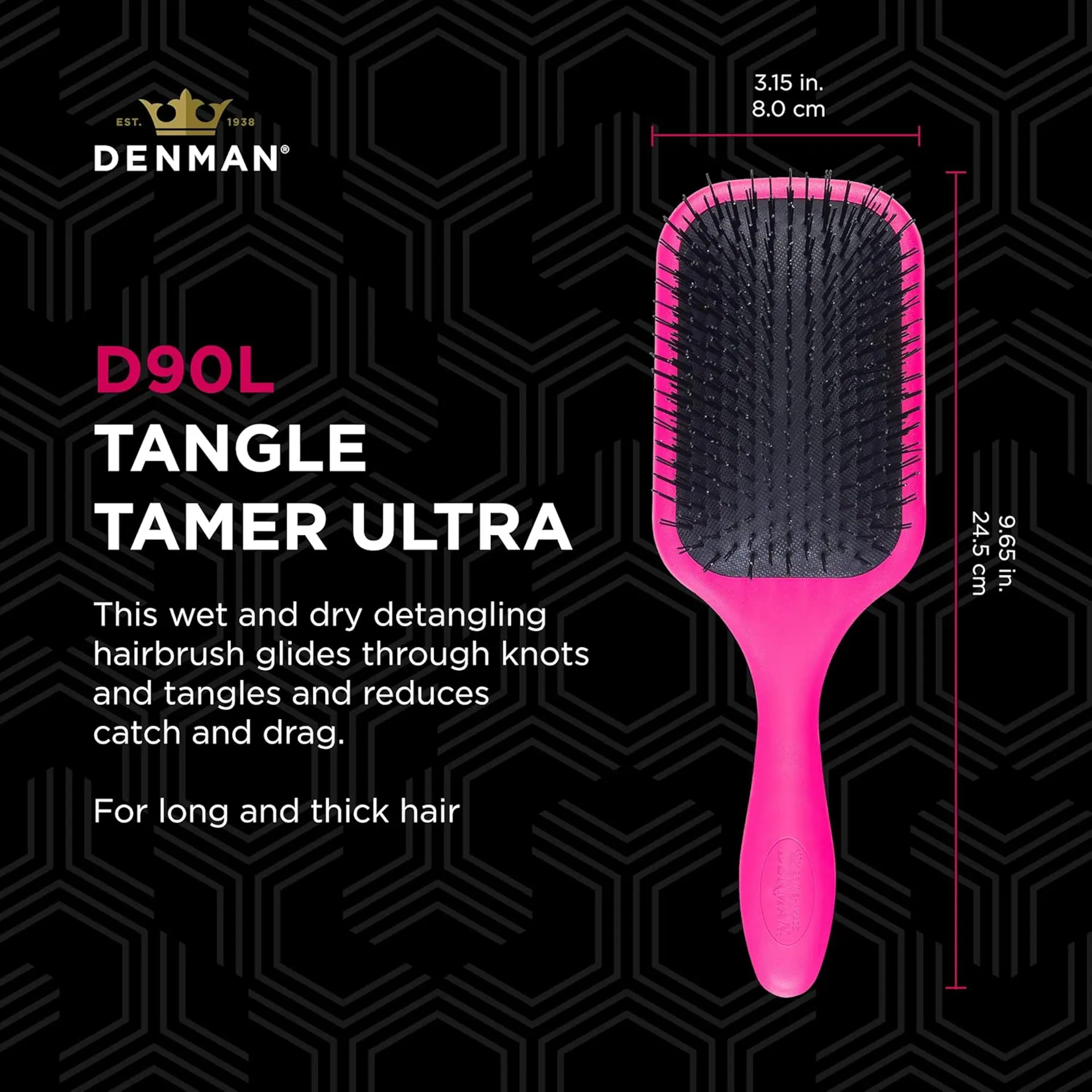 Denman D90L Tangle Tamer Ultra Pink
