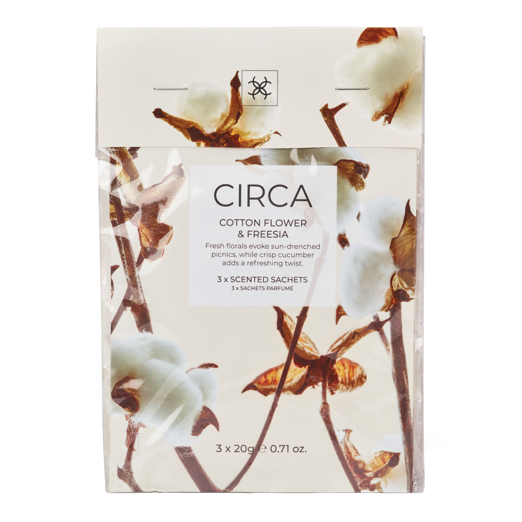 CIRCA Scented Sachet 3 x 20g - Cotton Flower & Freesia
