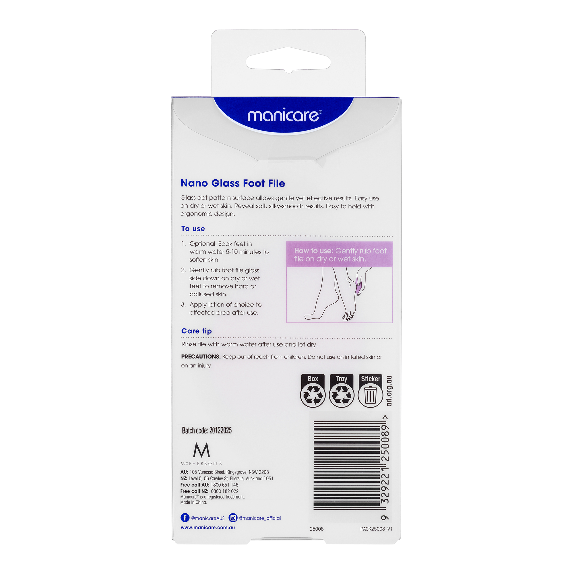 Manicare Nano Glass Foot File