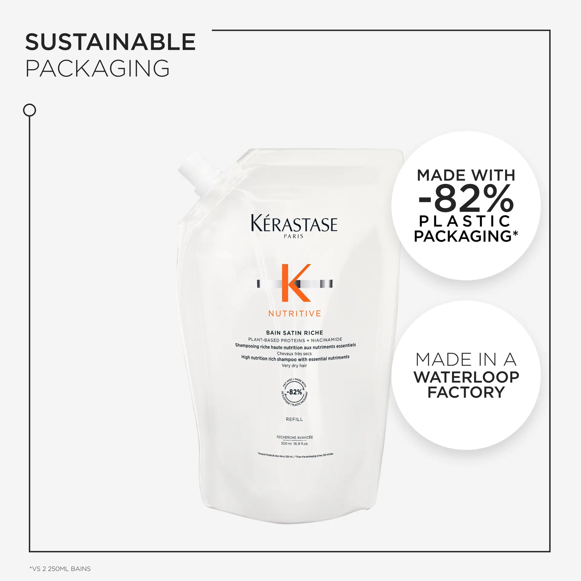 Kérastase Nutritive Bain Satin Riche Refill Shampoo Pouch For Very Dry Hair 500ml