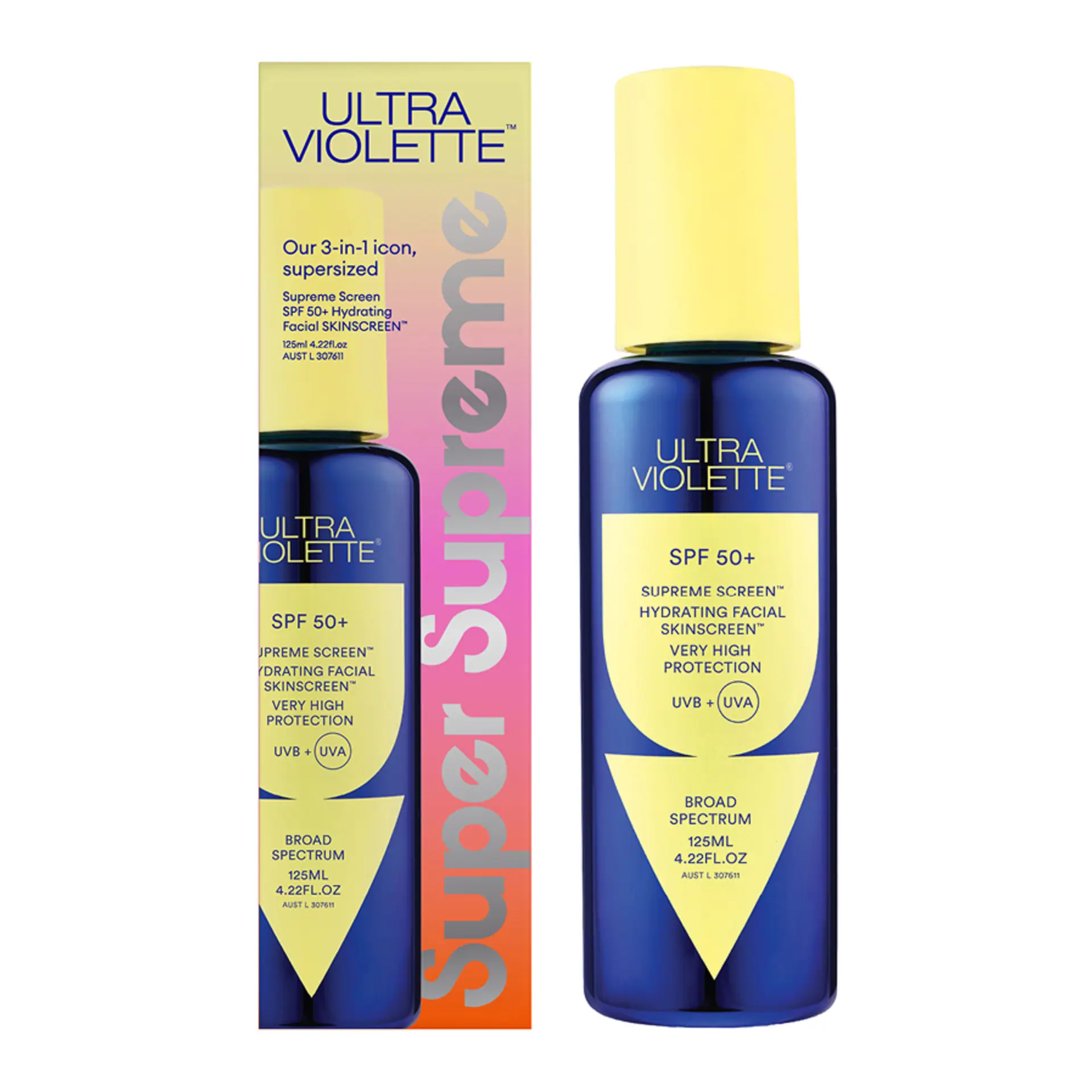 Ultra Violette Super Supreme SPF 50+ Hydrating Facial SKINSCREEN 125ml