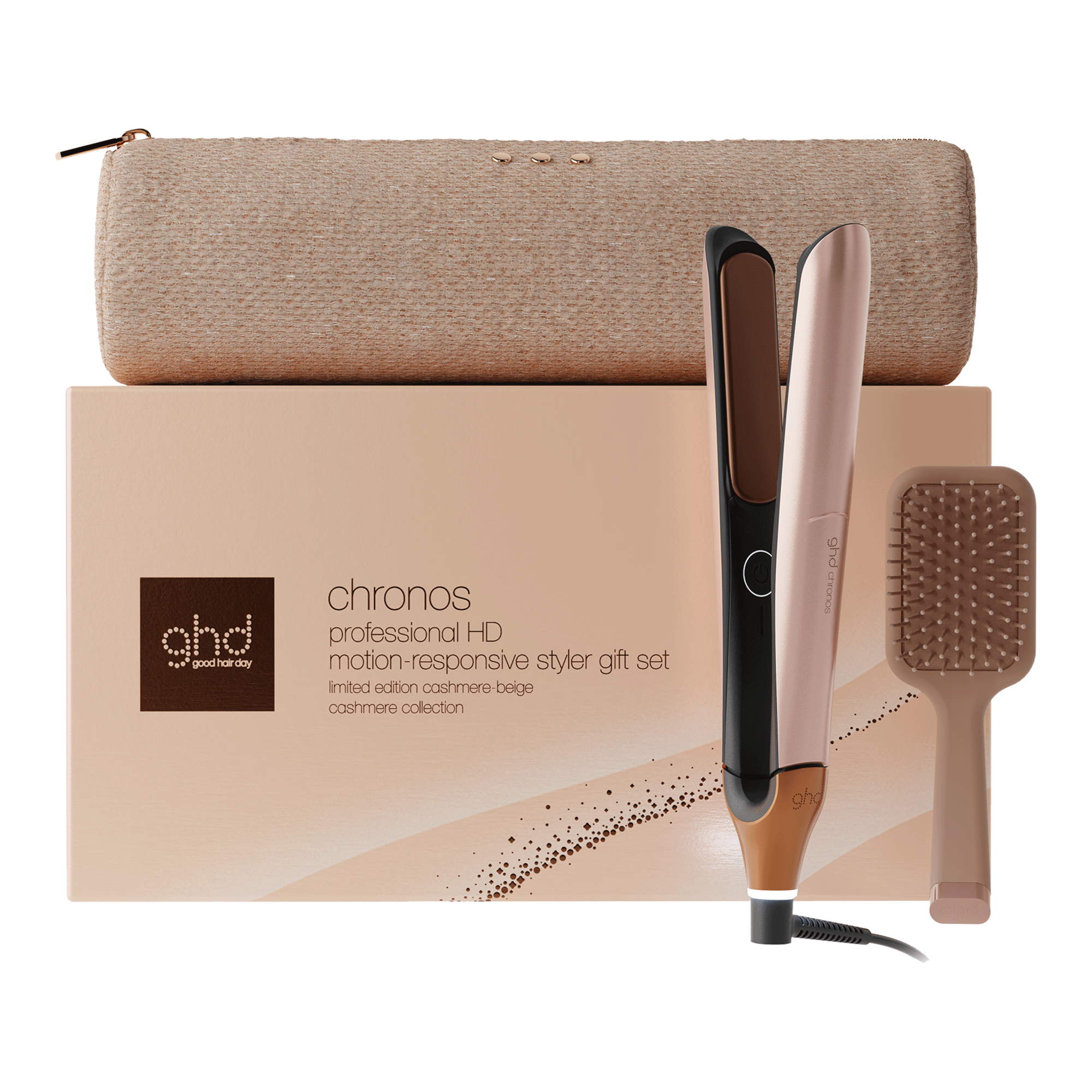 GHD Chronos Hair Straightener Gift Set in Cashmere Beige
