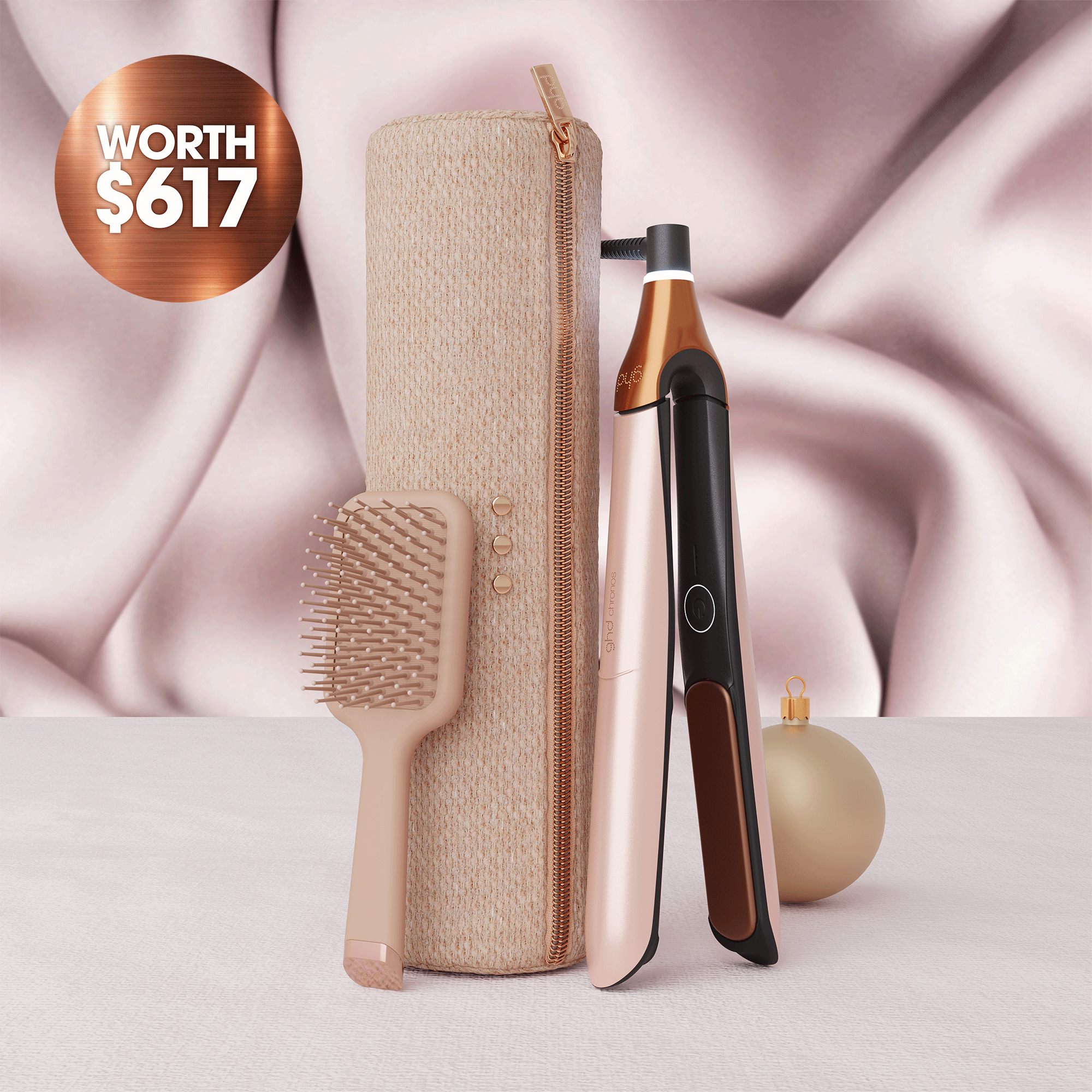 GHD Chronos Hair Straightener Gift Set in Cashmere Beige