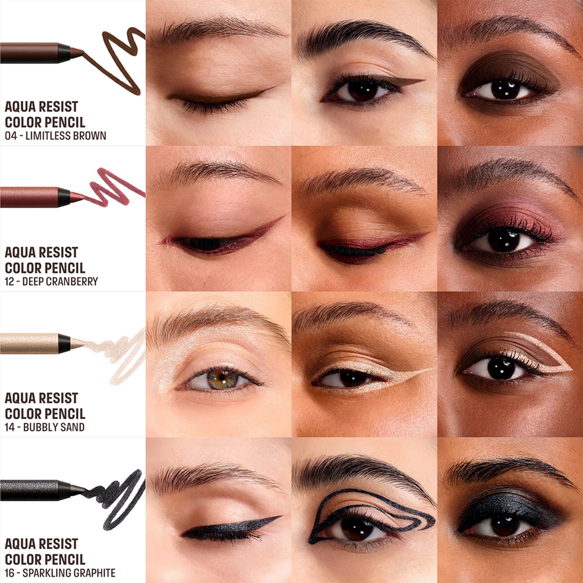 MAKE UP FOR EVER 4 Minis Aqua Resist Color Pencil Set Holiday -26